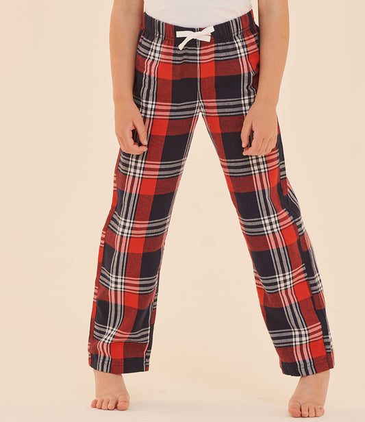 Tartan Christmas Lounge Pants Navy And Red - Kids