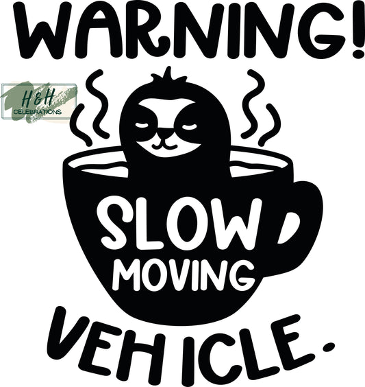 Warning Slow Moving Vehicle Decal Sticker