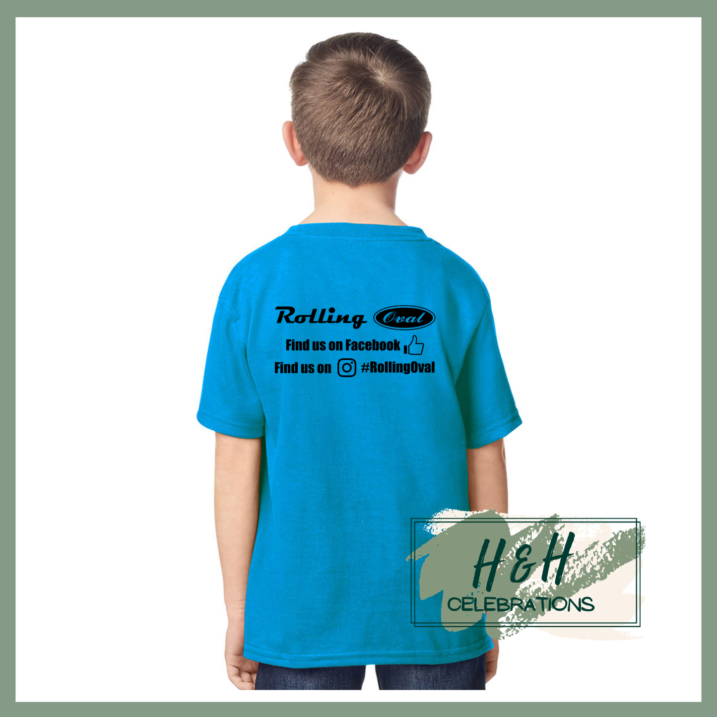 Rolling Oval T-Shirt For Kids - Sapphire Blue