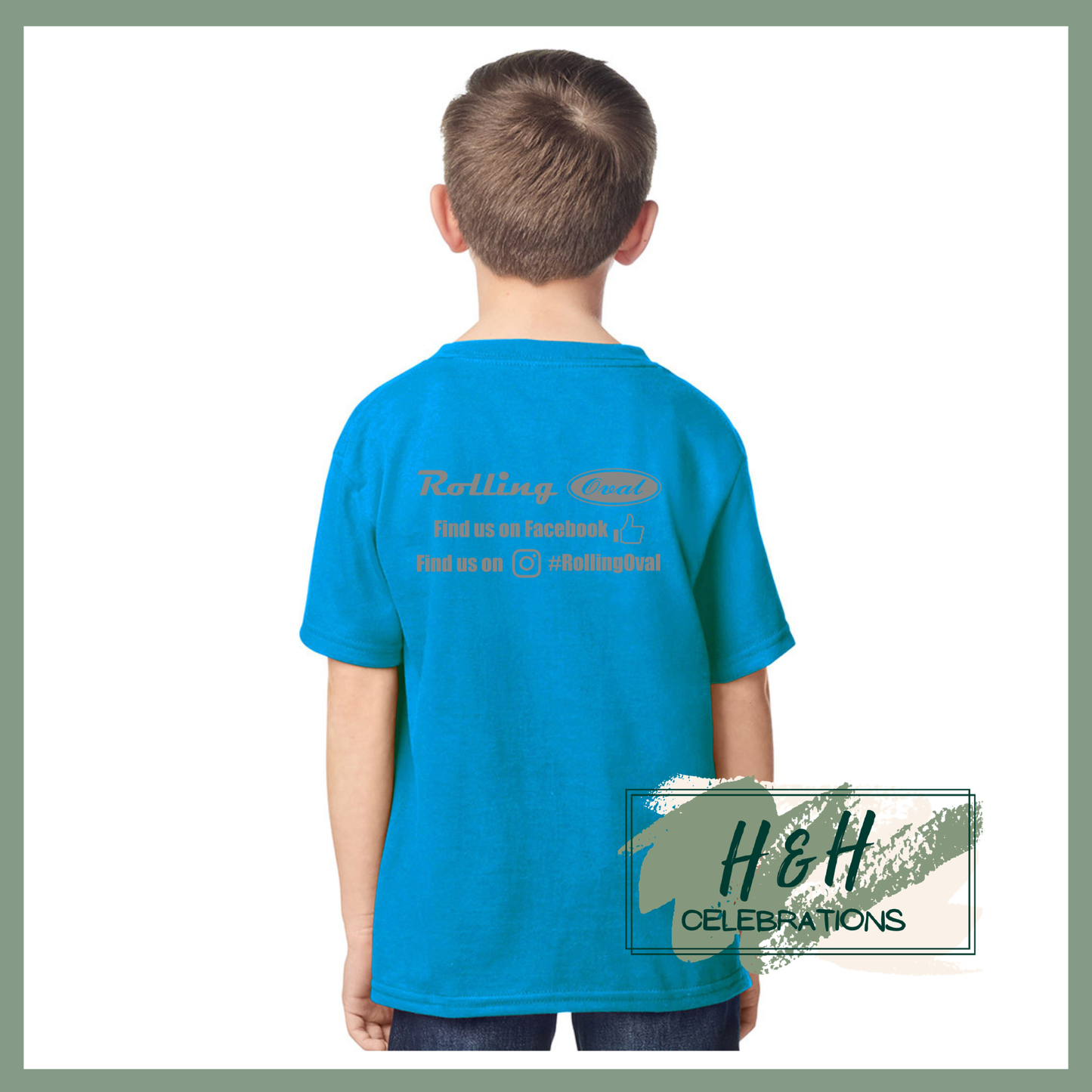 Rolling Oval T-Shirt For Kids - Sapphire Blue