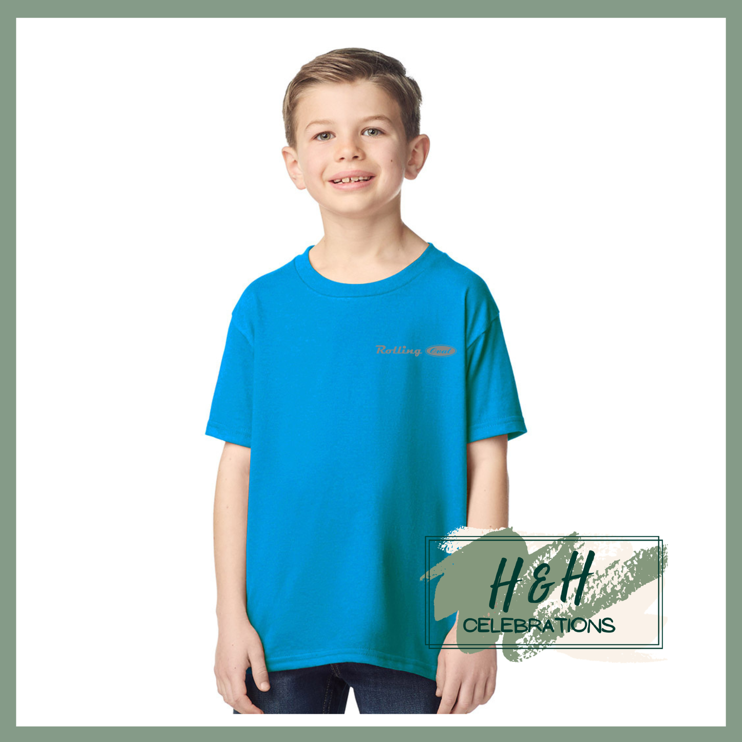 Rolling Oval T-Shirt For Kids - Sapphire Blue