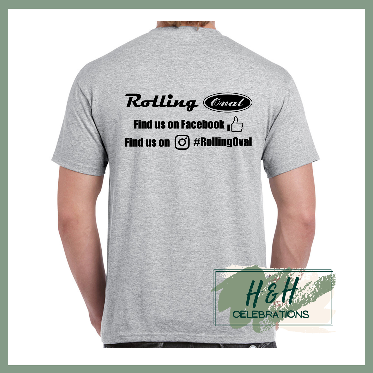 Rolling Oval T-Shirt For Adults - Sport Grey