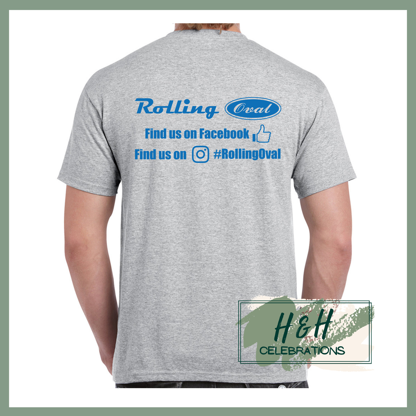 Rolling Oval T-Shirt For Adults - Sport Grey