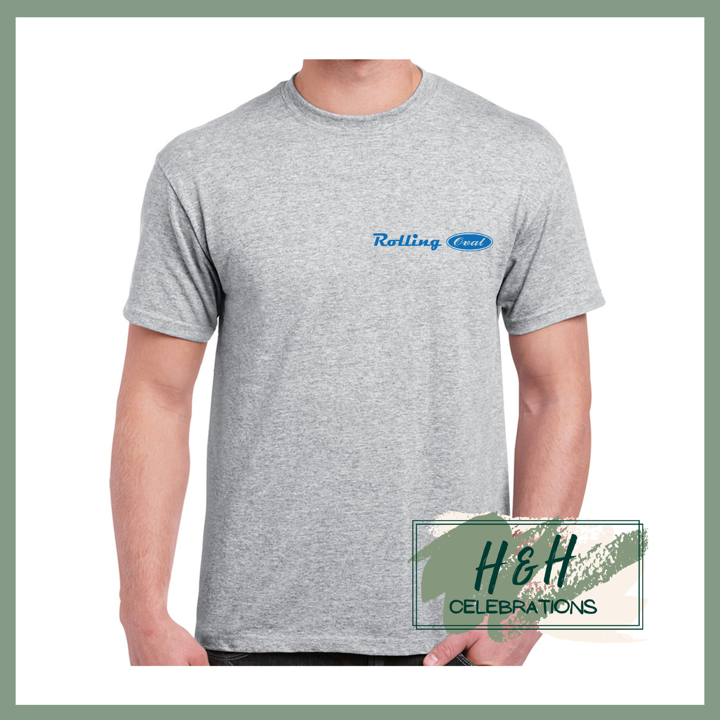 Rolling Oval T-Shirt For Adults - Sport Grey