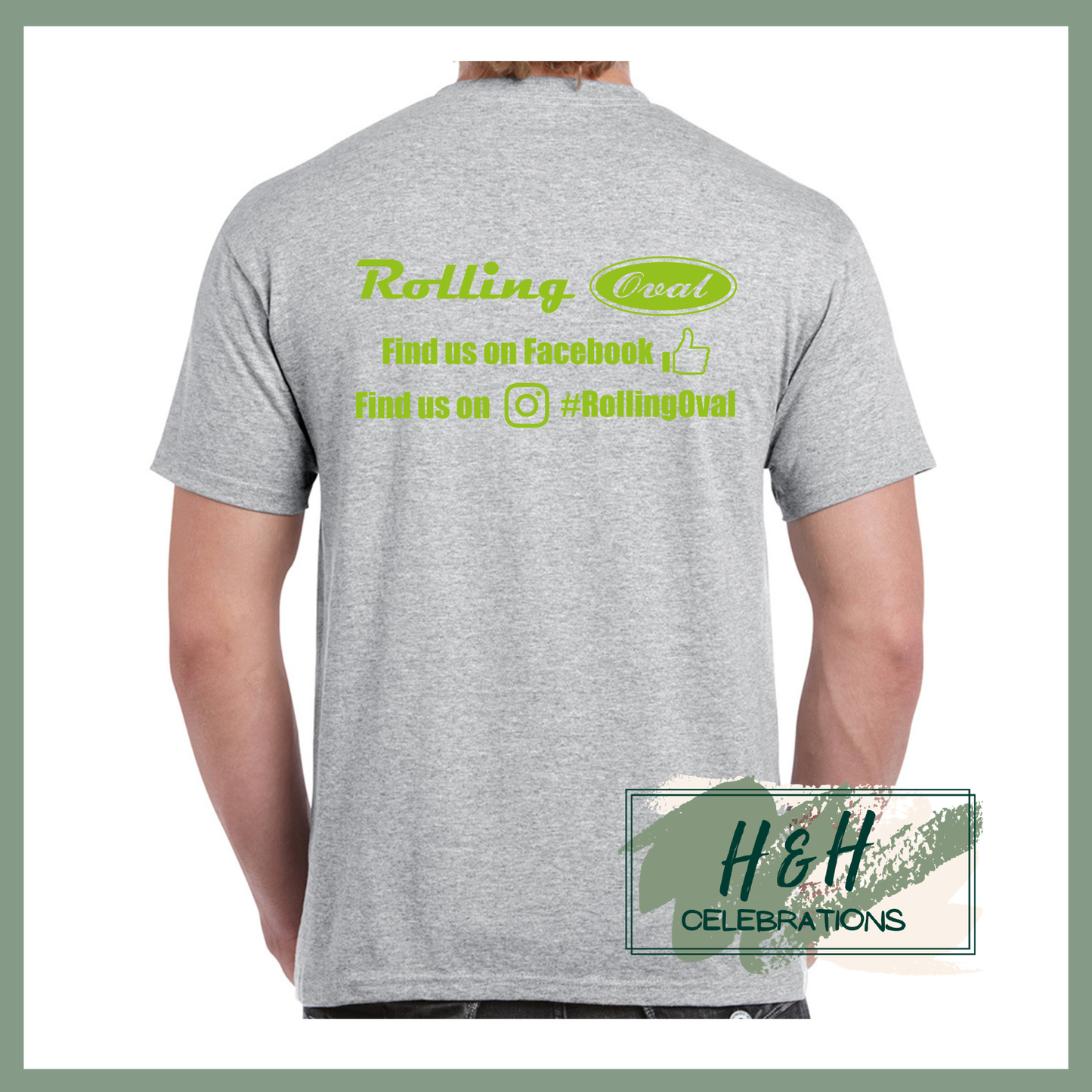 Rolling Oval T-Shirt For Adults - Sport Grey