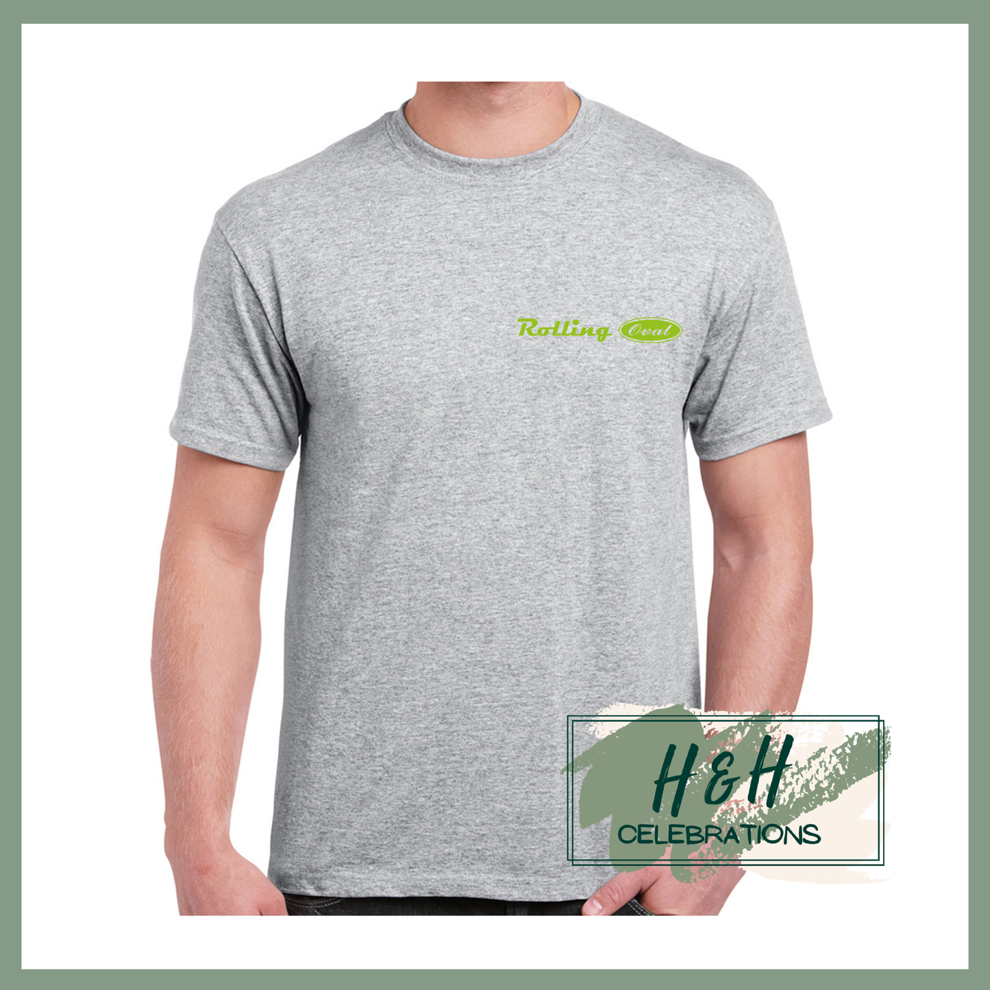Rolling Oval T-Shirt For Adults - Sport Grey
