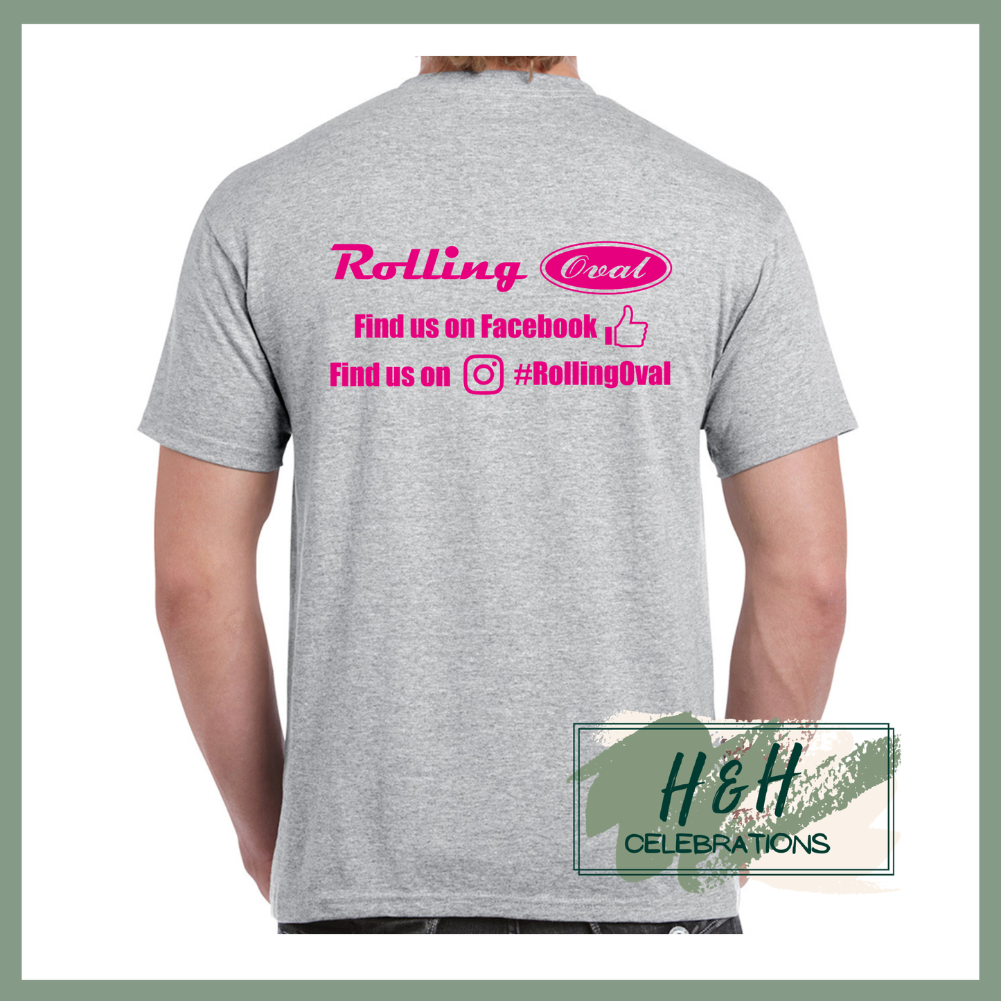 Rolling Oval T-Shirt For Adults - Sport Grey