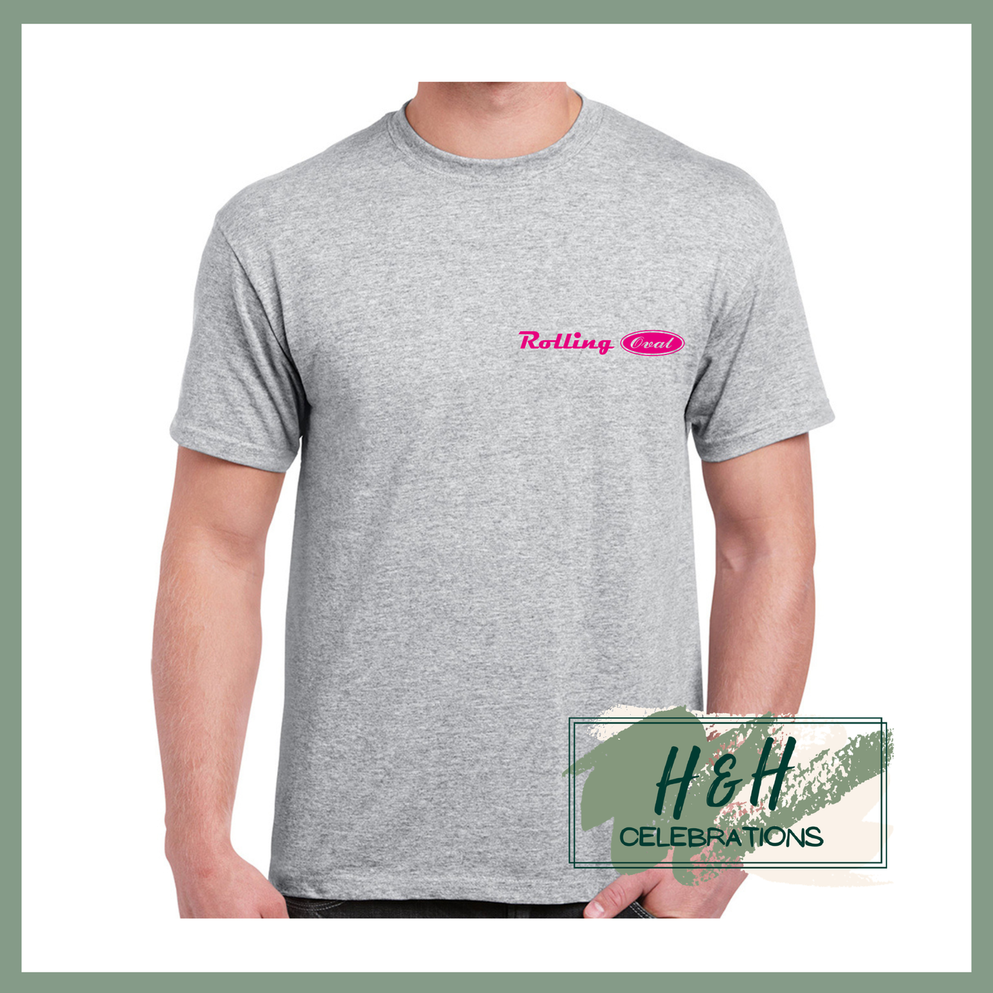 Rolling Oval T-Shirt For Adults - Sport Grey
