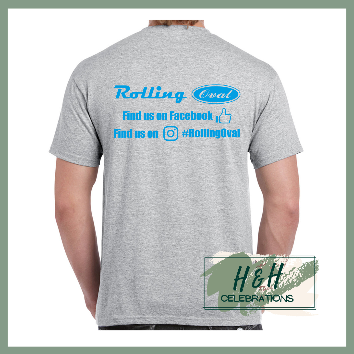 Rolling Oval T-Shirt For Adults - Sport Grey