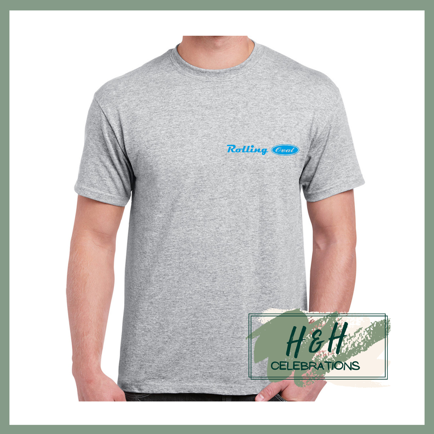 Rolling Oval T-Shirt For Adults - Sport Grey