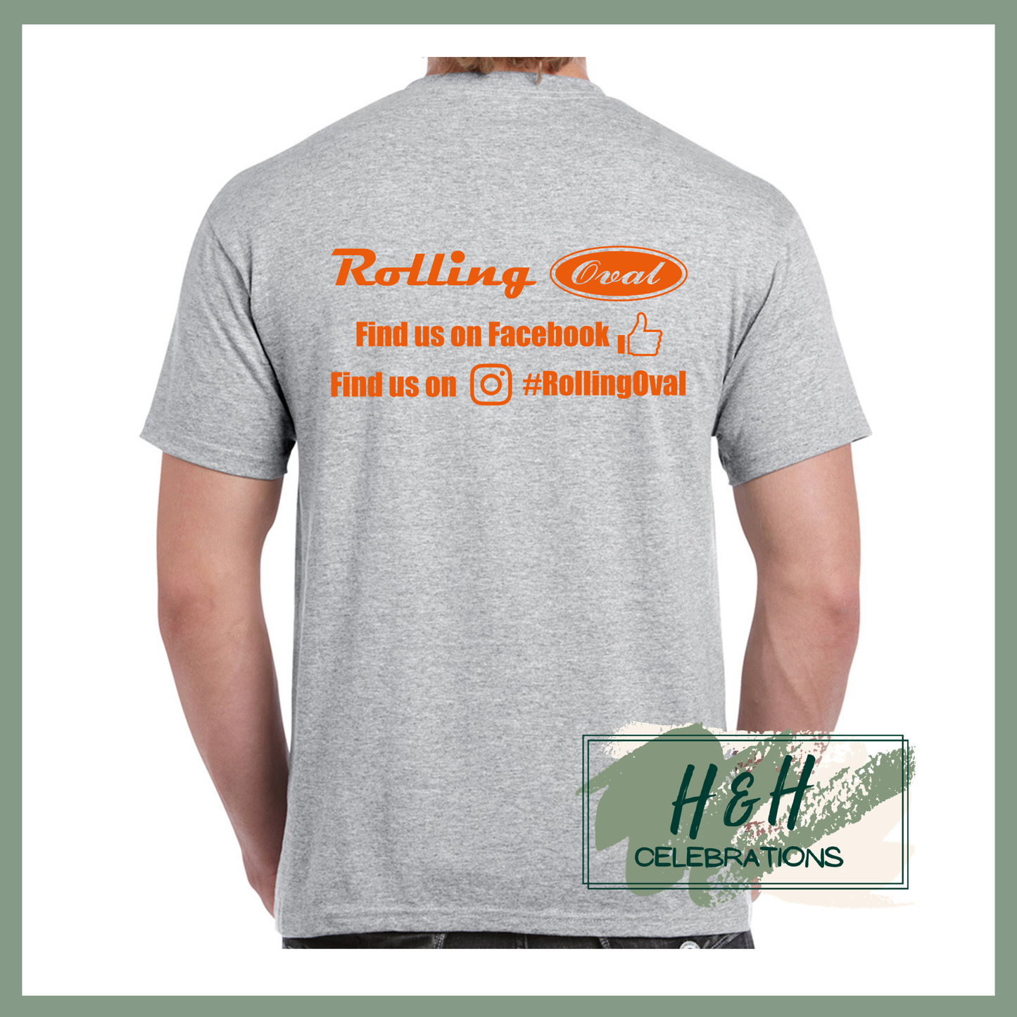 Rolling Oval T-Shirt For Adults - Sport Grey