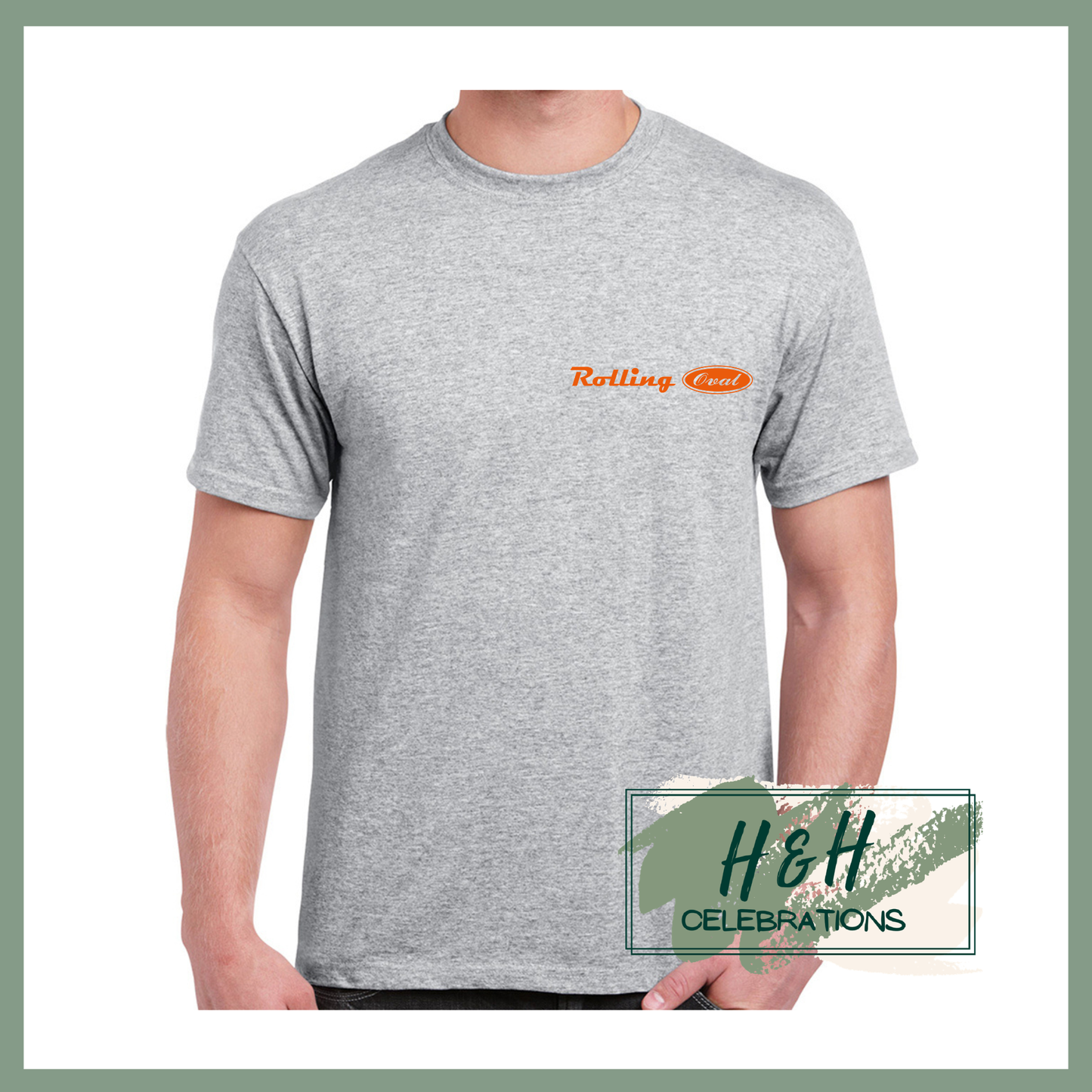 Rolling Oval T-Shirt For Adults - Sport Grey