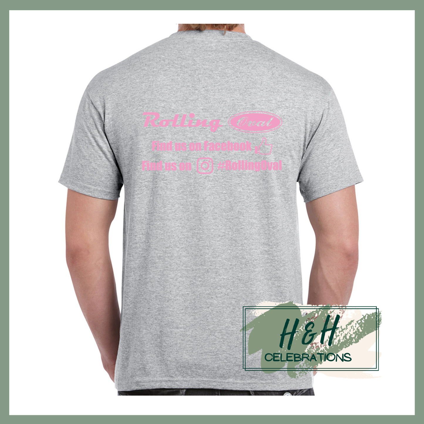 Rolling Oval T-Shirt For Adults - Sport Grey