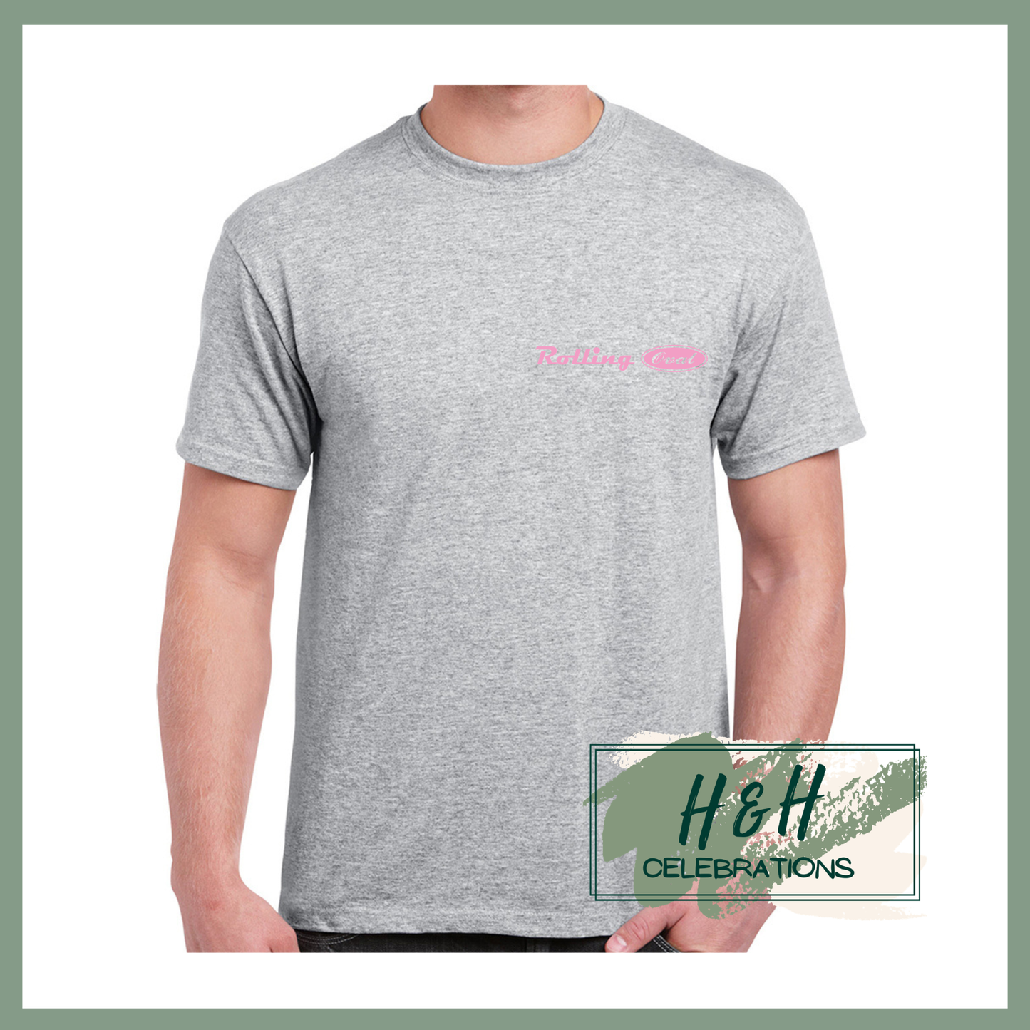 Rolling Oval T-Shirt For Adults - Sport Grey