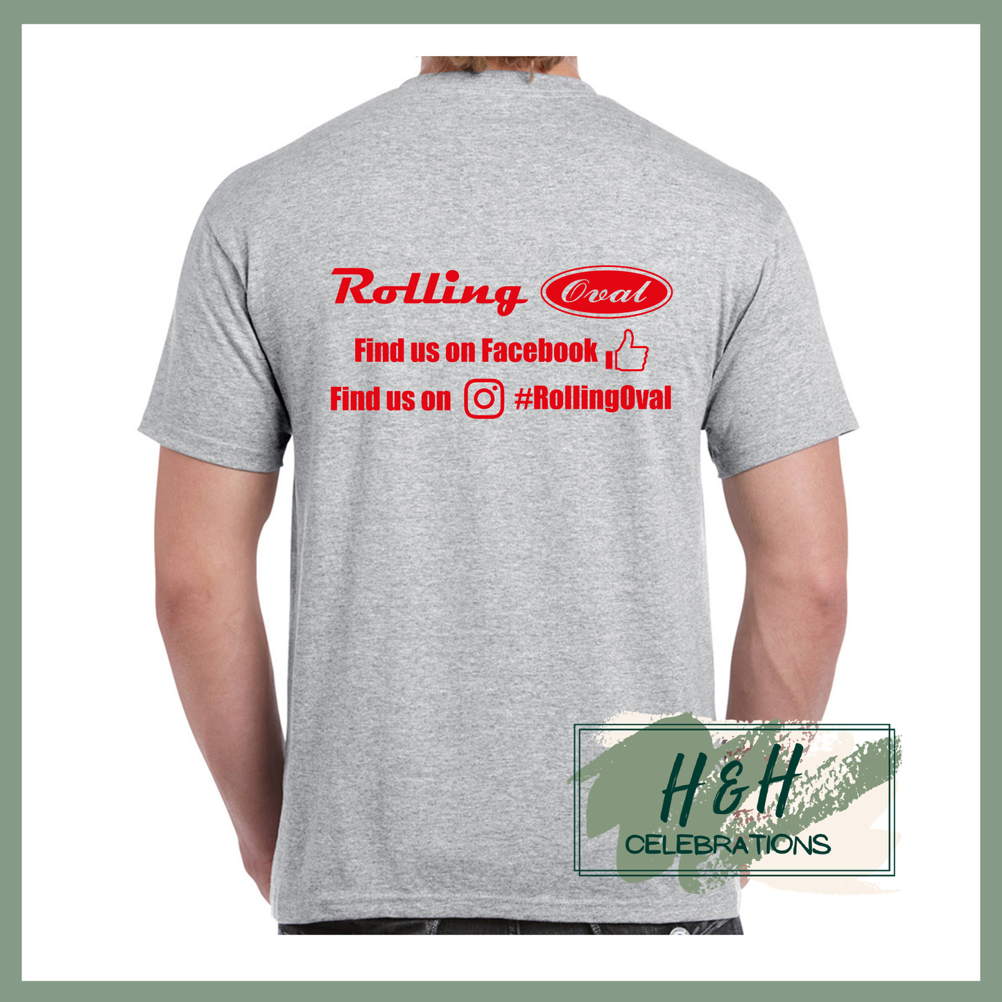 Rolling Oval T-Shirt For Adults - Sport Grey