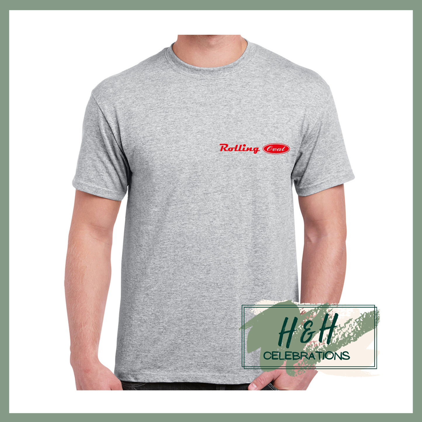 Rolling Oval T-Shirt For Adults - Sport Grey