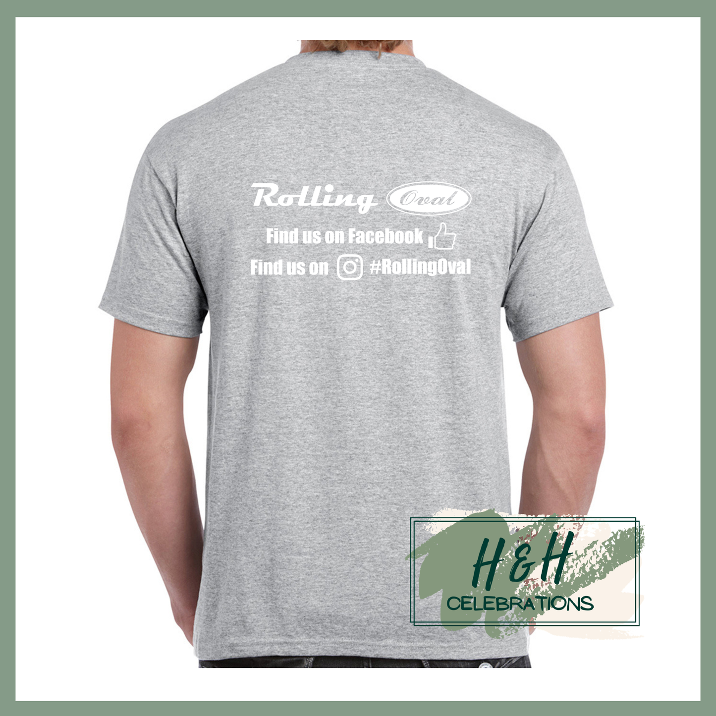 Rolling Oval T-Shirt For Adults - Sport Grey