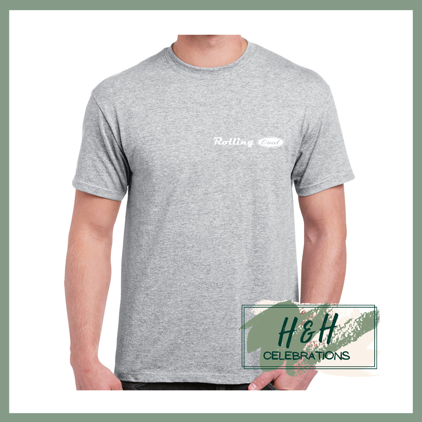 Rolling Oval T-Shirt For Adults - Sport Grey