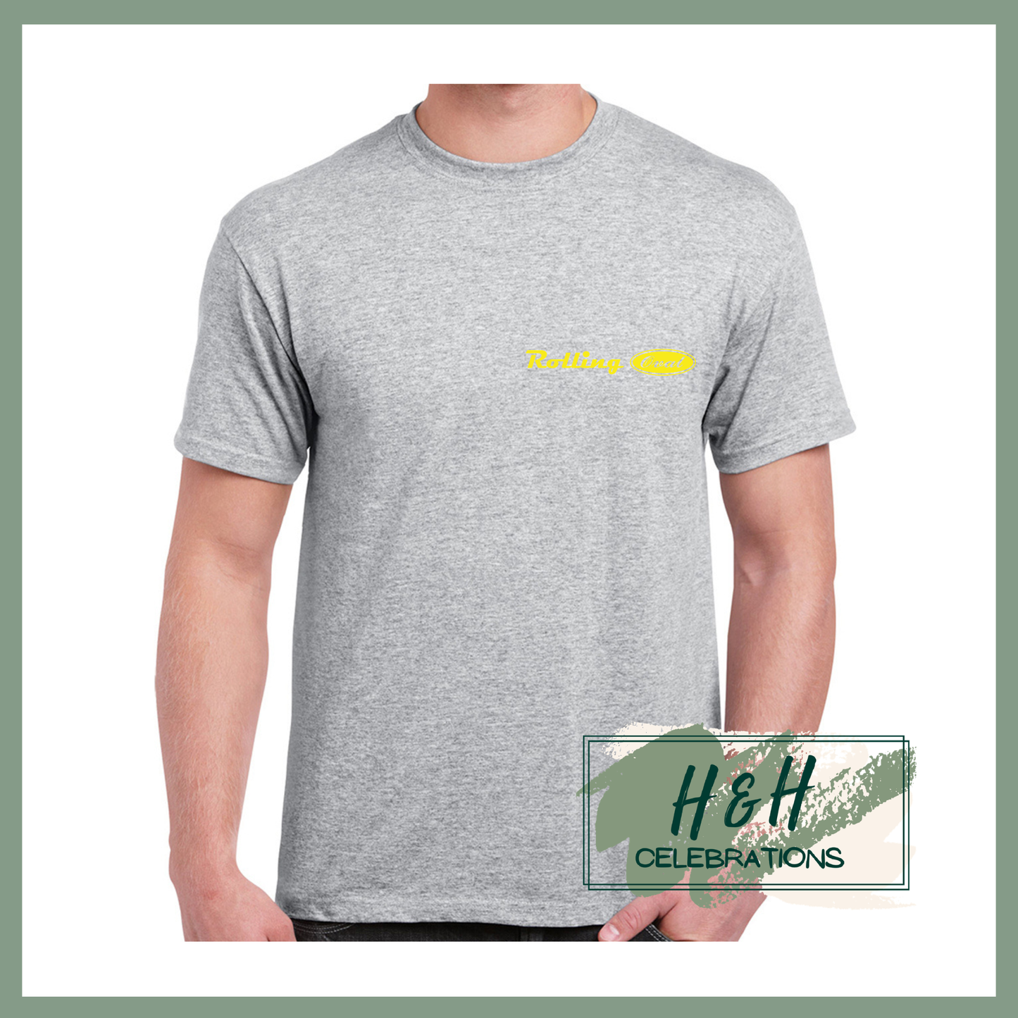 Rolling Oval T-Shirt For Adults - Sport Grey