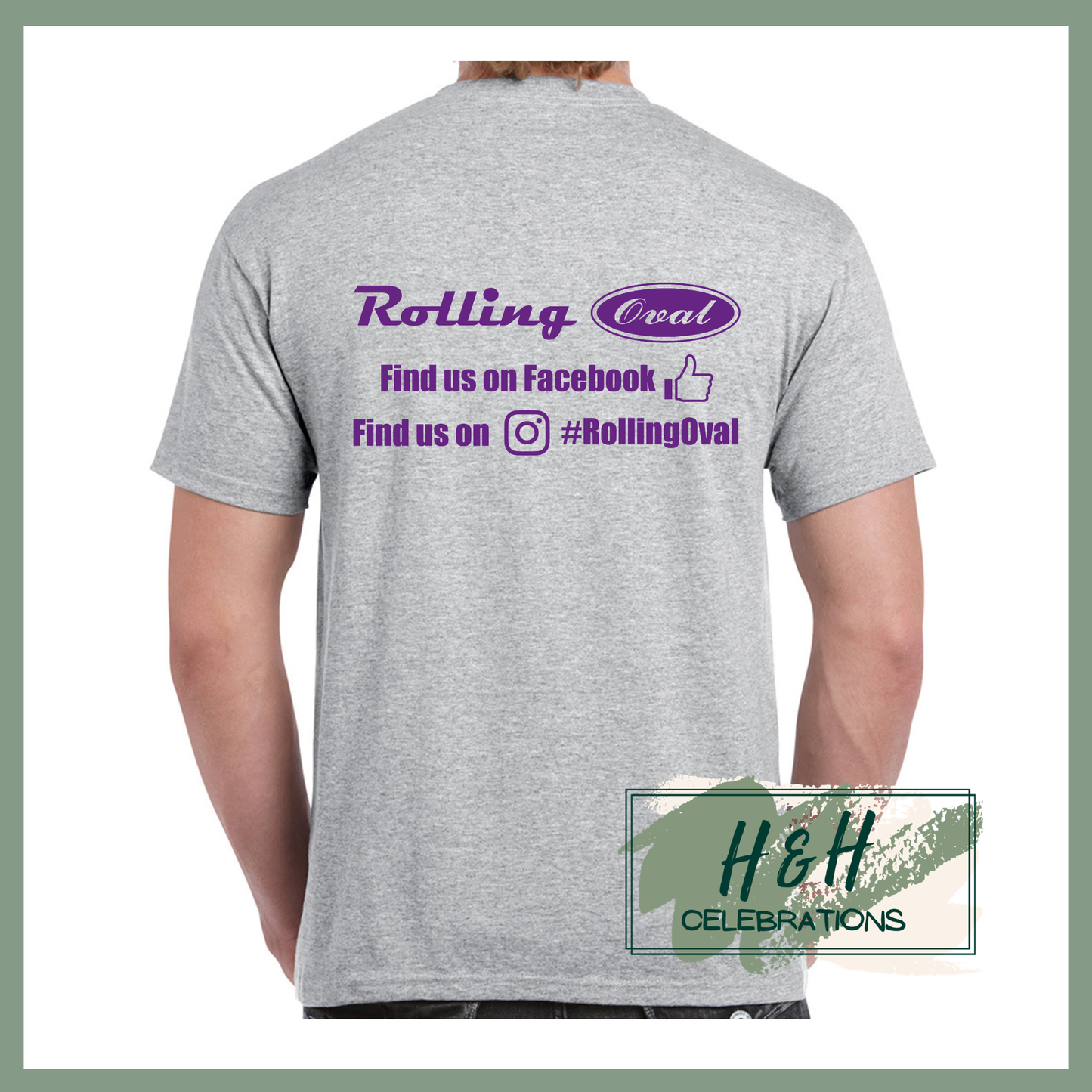 Rolling Oval T-Shirt For Adults - Sport Grey