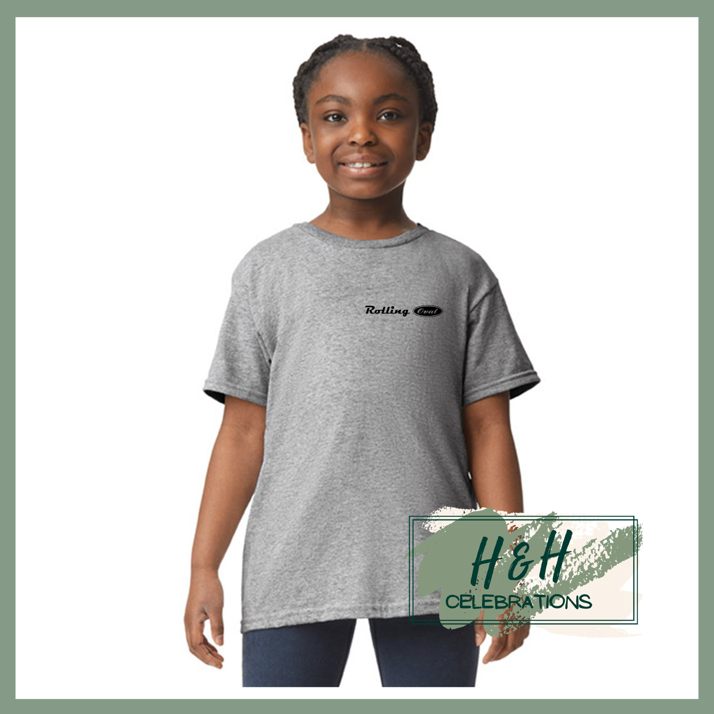 Rolling Oval T-Shirt For Kids - Sport Grey