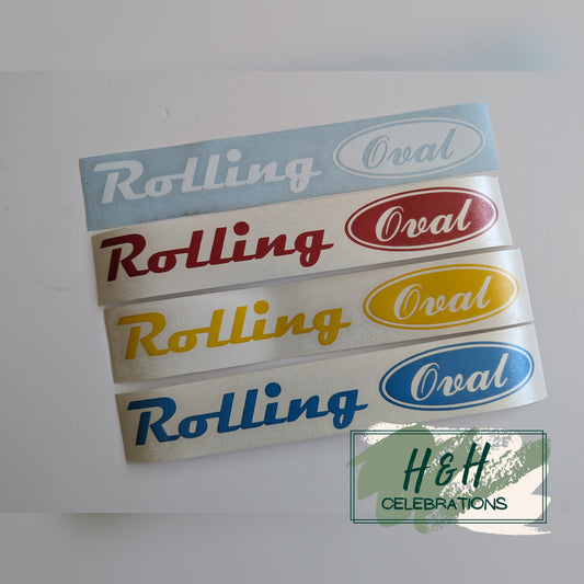 Rolling Oval Car Decal Stickers Gloss