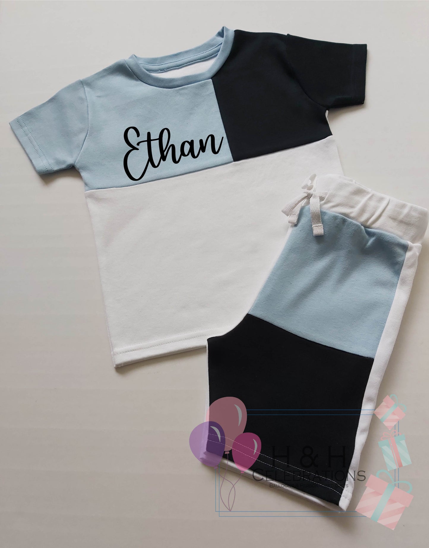 Personalised Children's Panel T-Shirt & Short Set