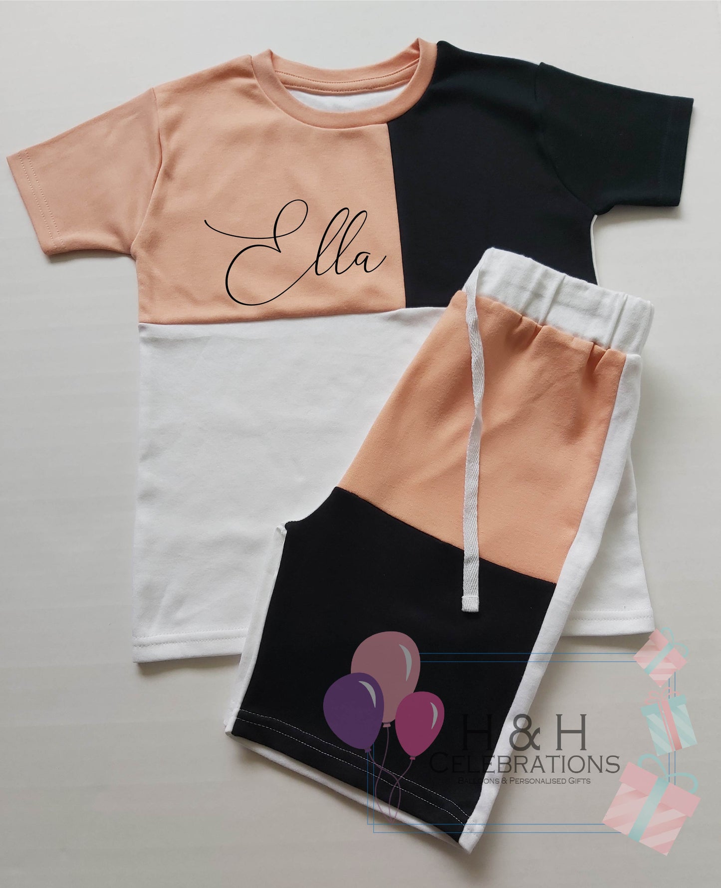 Personalised Children's Panel T-Shirt & Short Set