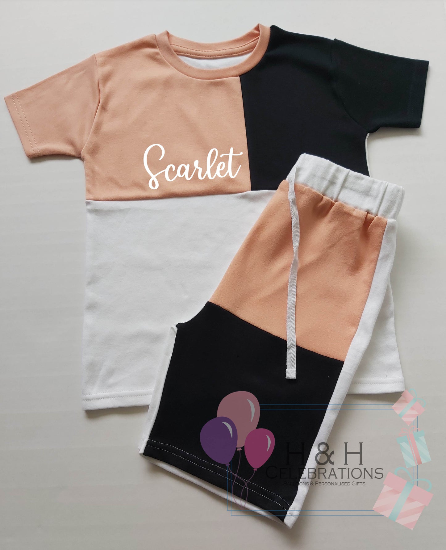 Personalised Children's Panel T-Shirt & Short Set