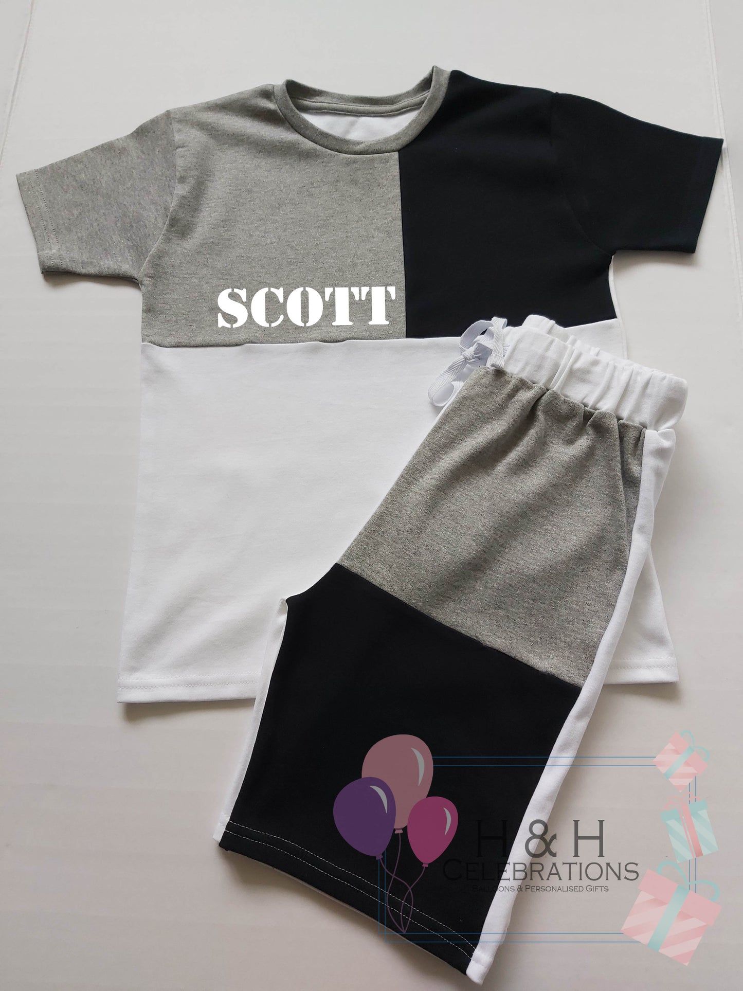 Personalised Children's Panel T-Shirt & Short Set