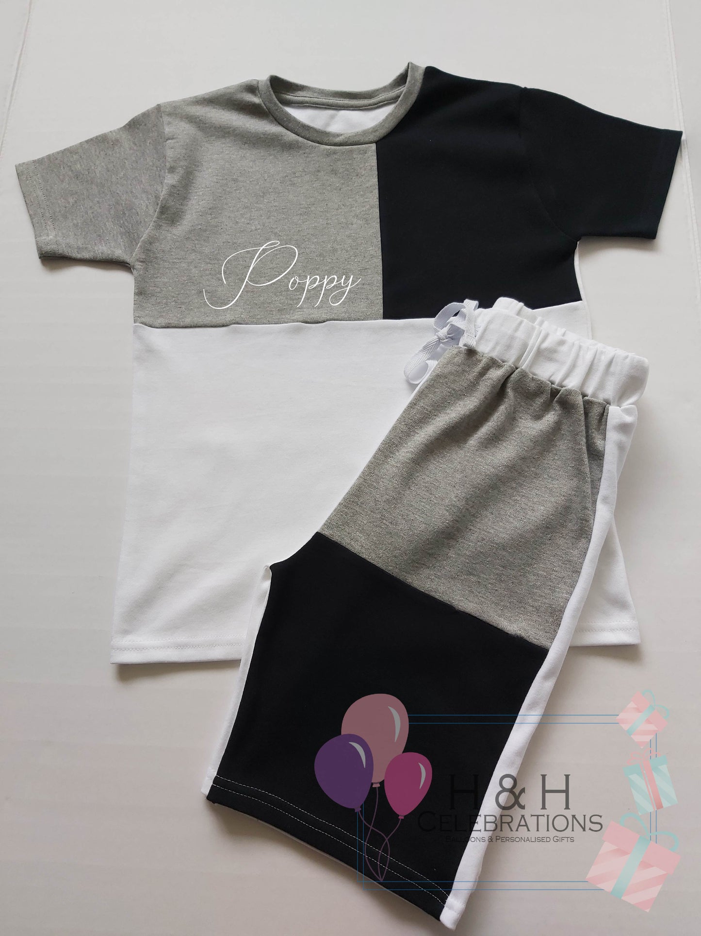 Personalised Children's Panel T-Shirt & Short Set
