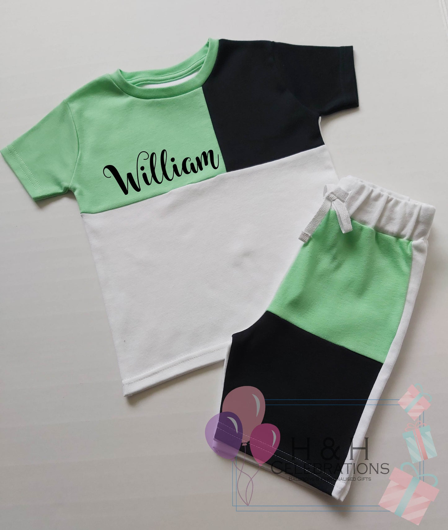 Personalised Children's Panel T-Shirt & Short Set