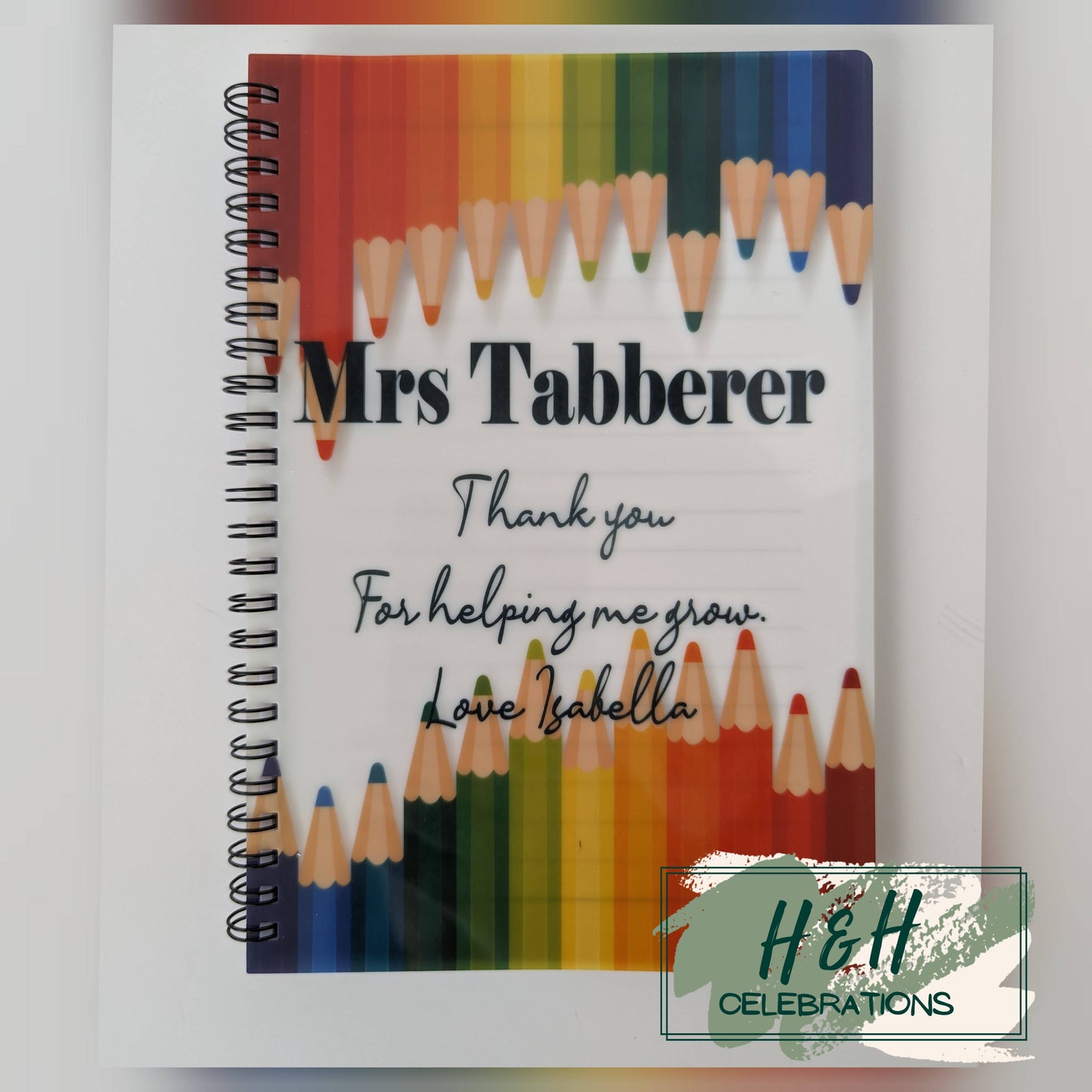 Teacher Crayon Thank You Personalised A5 Lined Notepad