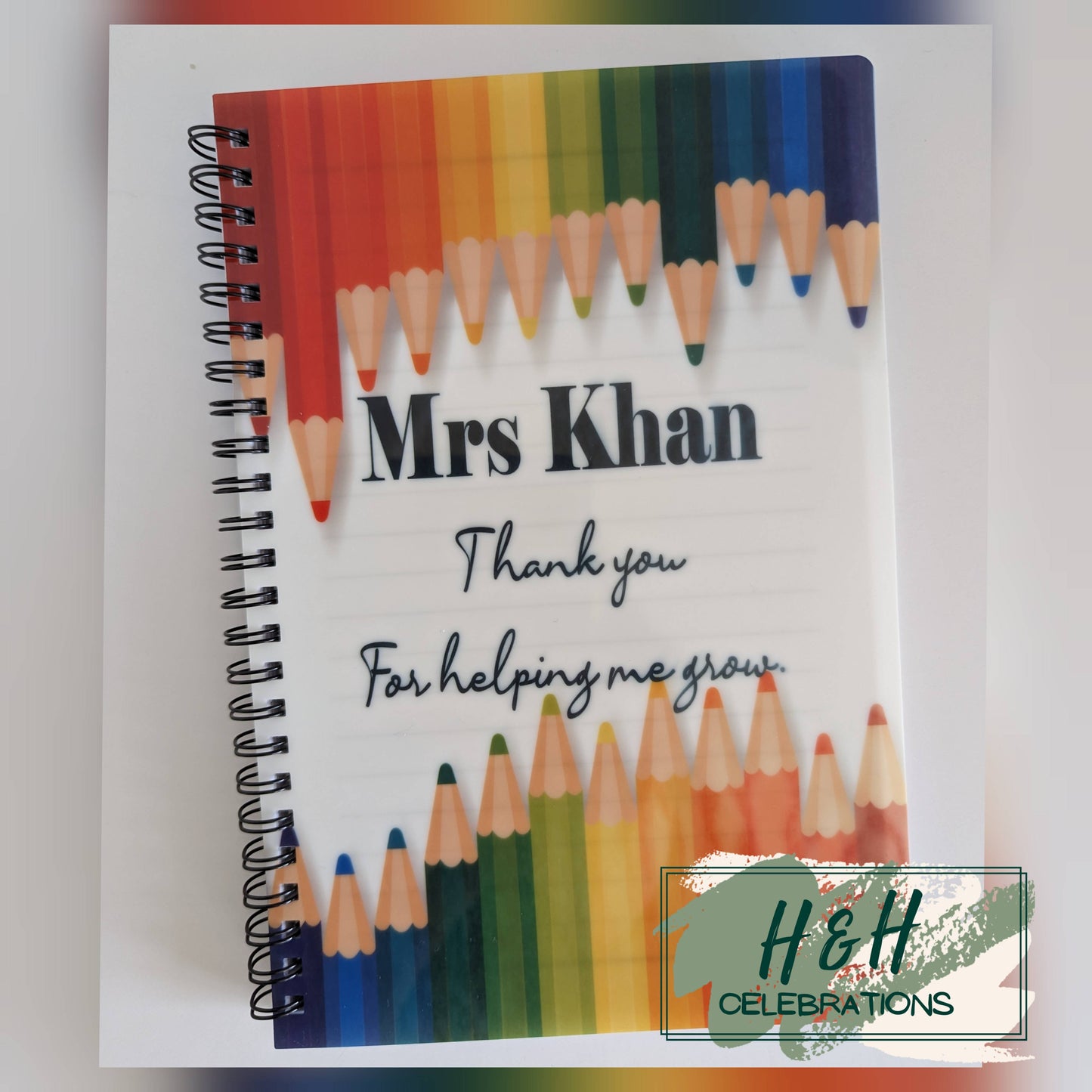 Teacher Crayon Thank You Personalised A5 Lined Notepad