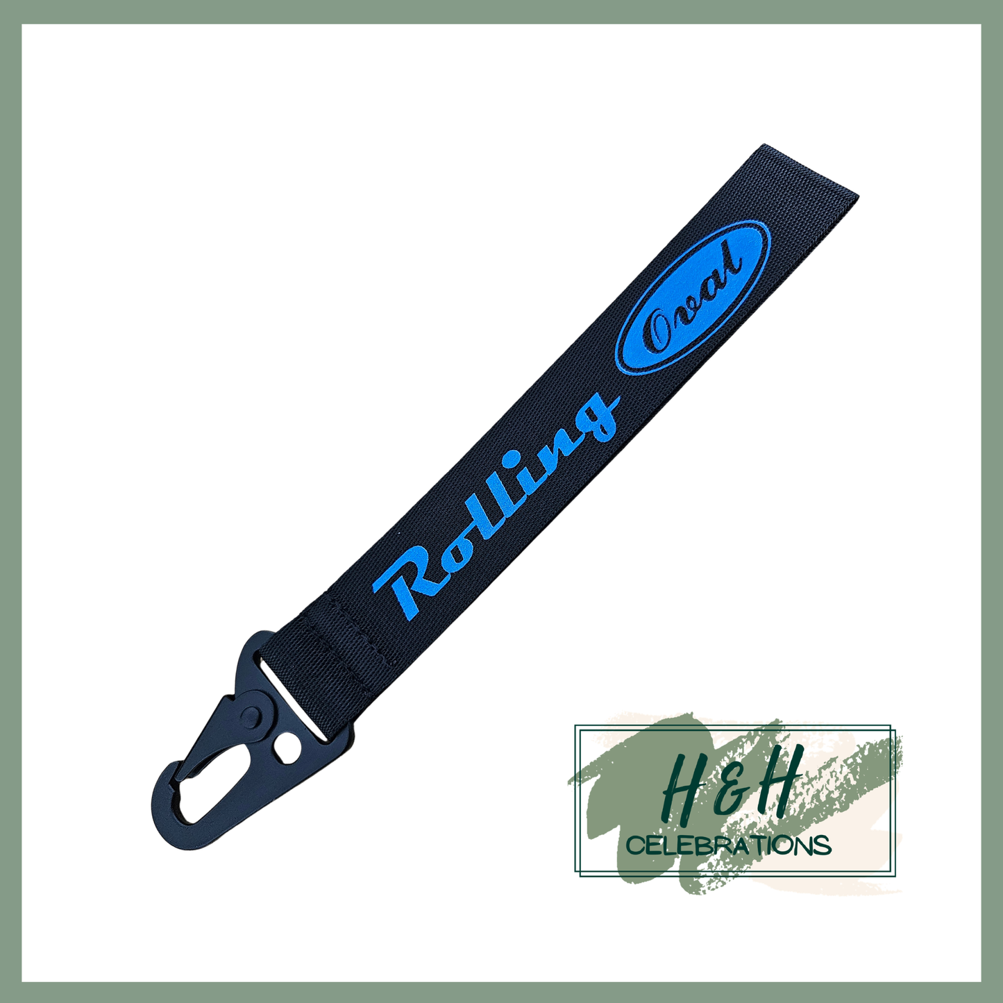Rolling Oval Wristlet - Black