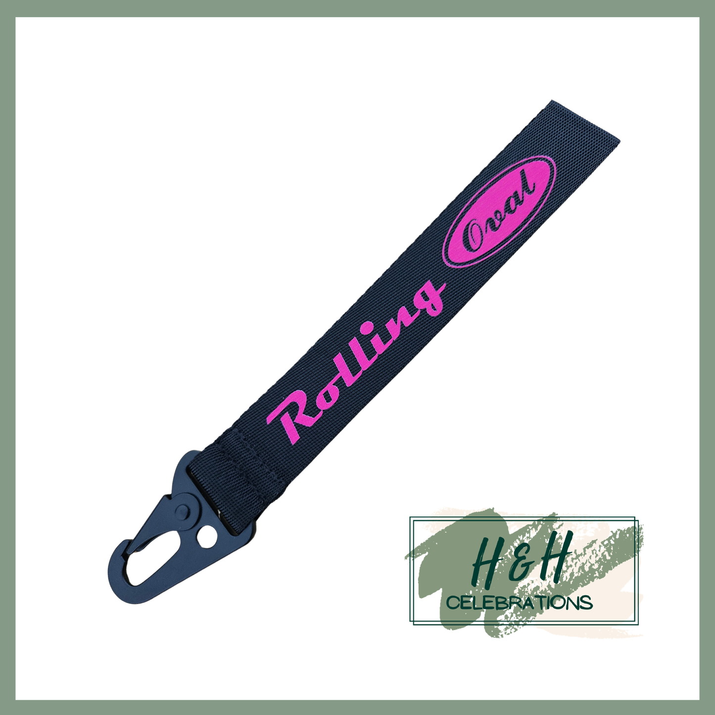 Rolling Oval Wristlet - Black