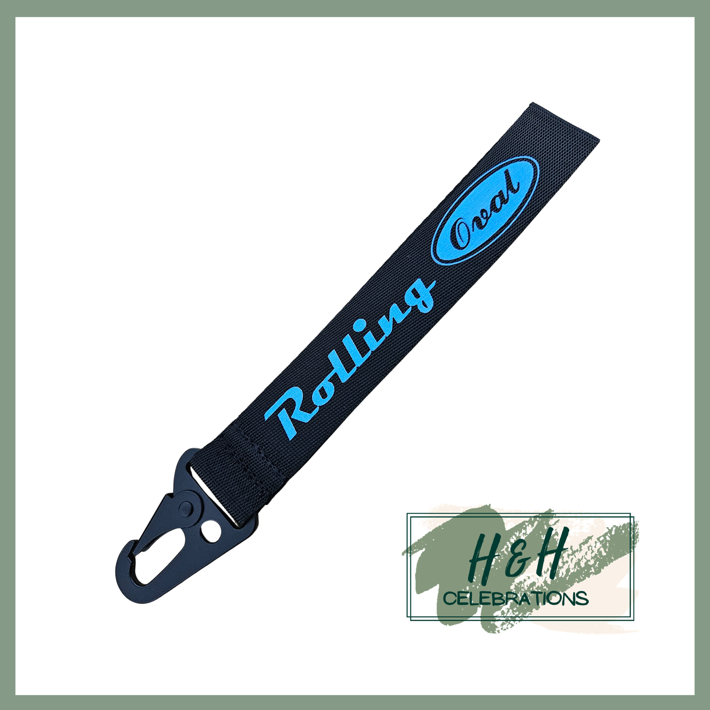 Rolling Oval Wristlet - Black