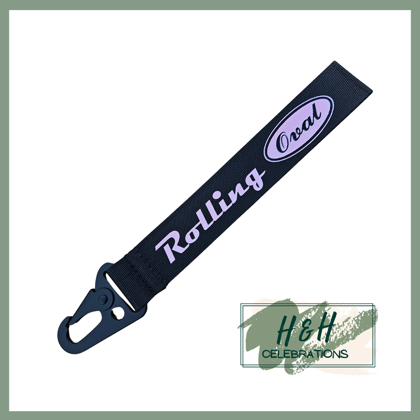 Rolling Oval Wristlet - Black
