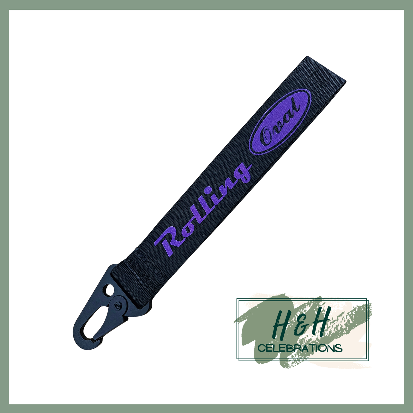 Rolling Oval Wristlet - Black