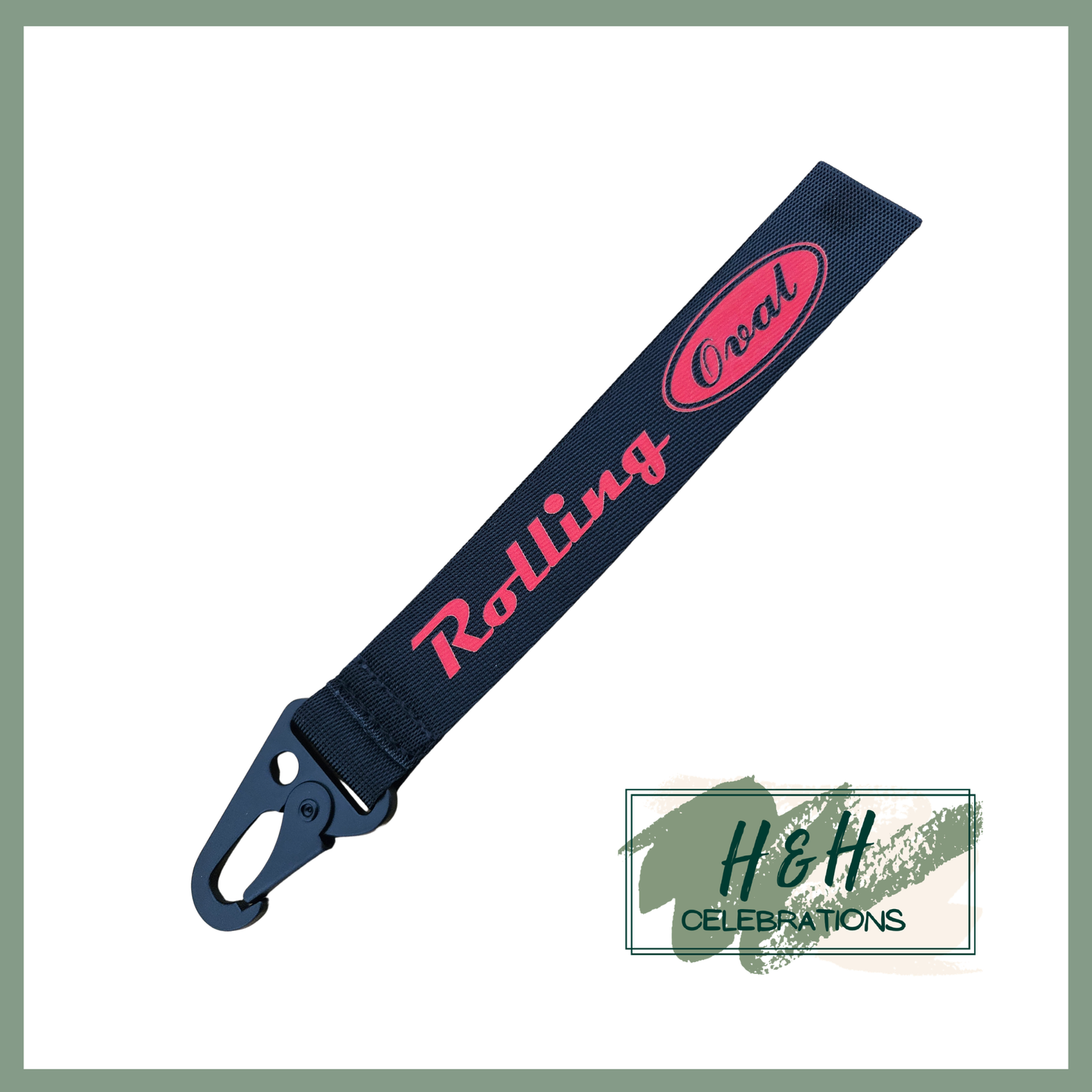 Rolling Oval Wristlet - Black