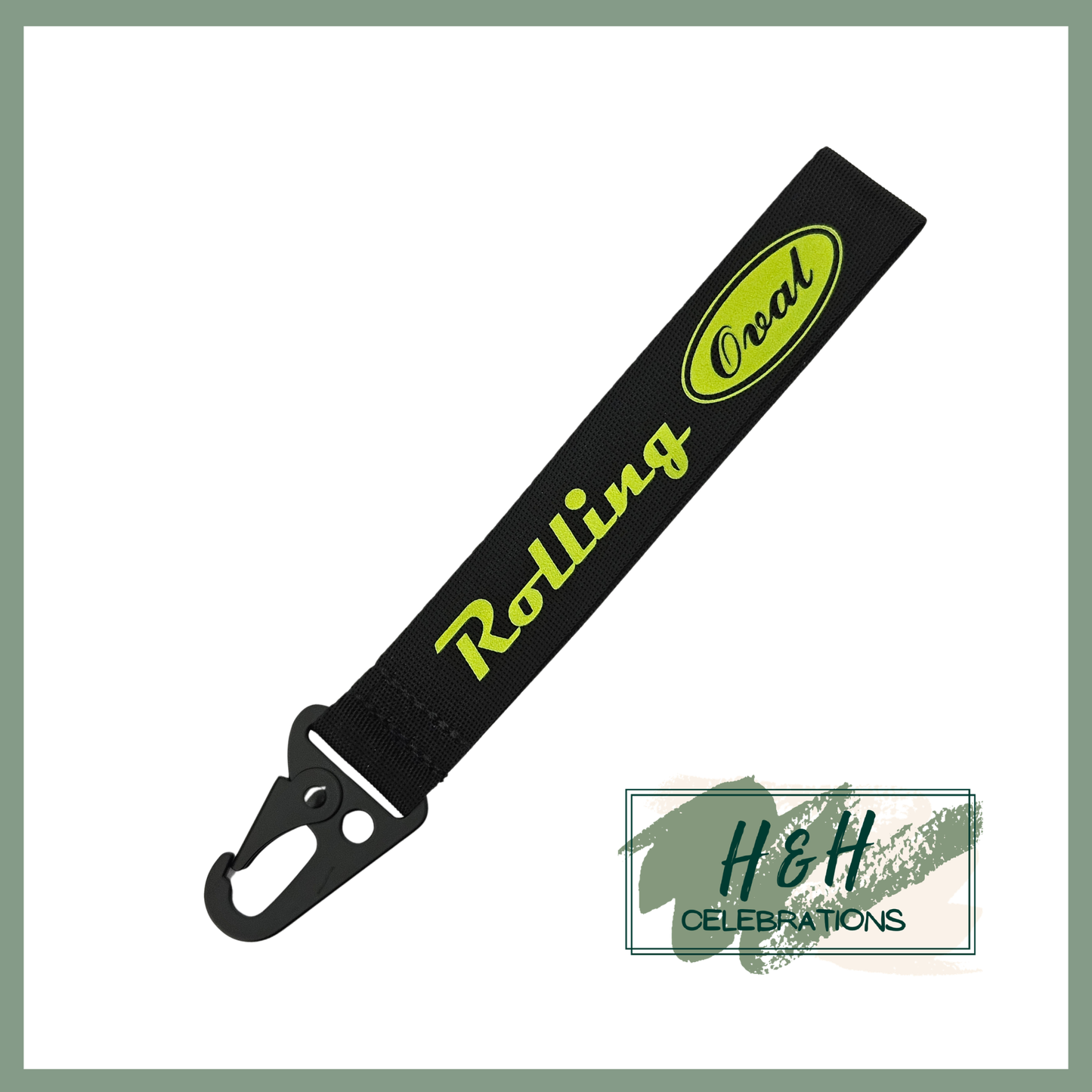 Rolling Oval Wristlet - Black