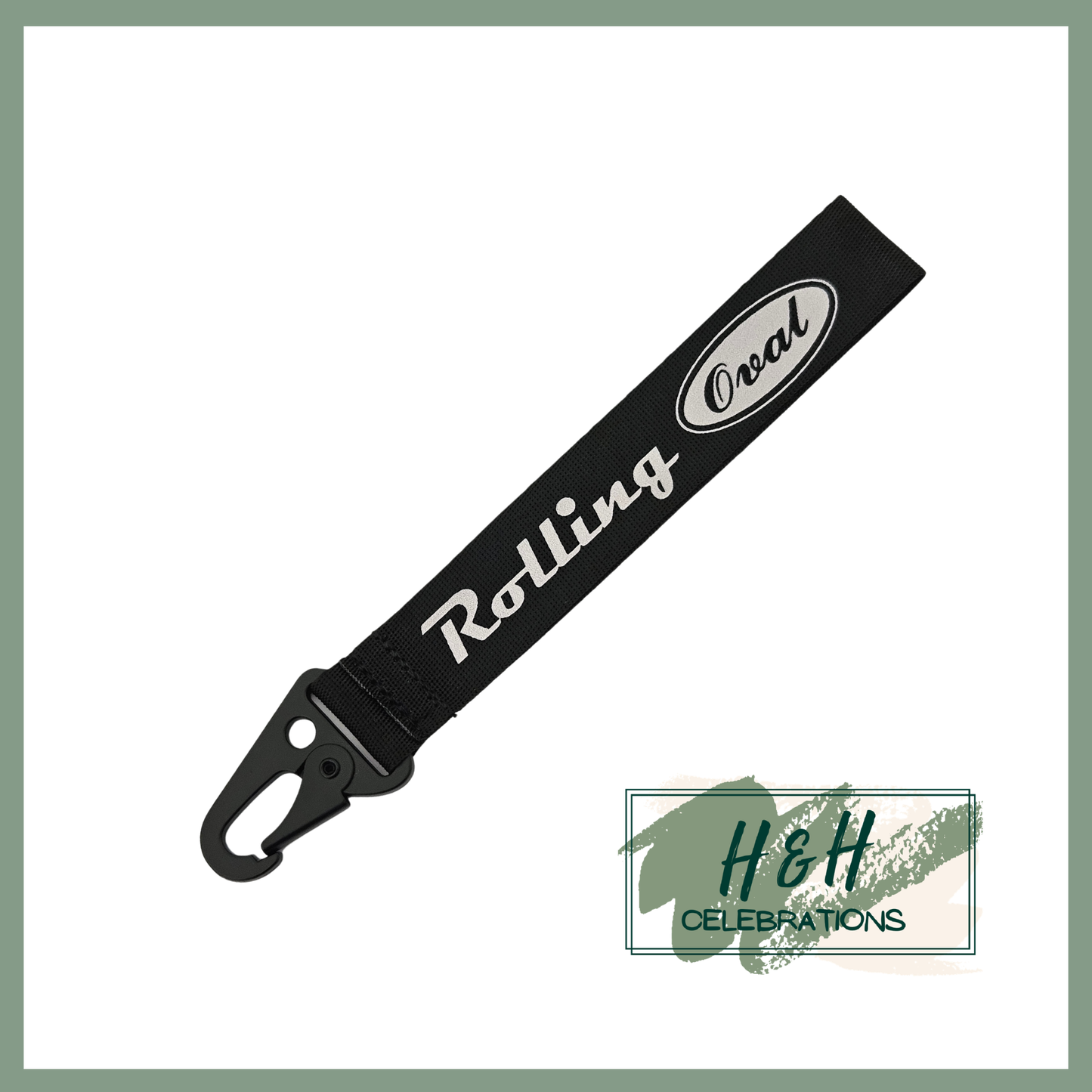 Rolling Oval Wristlet - Black