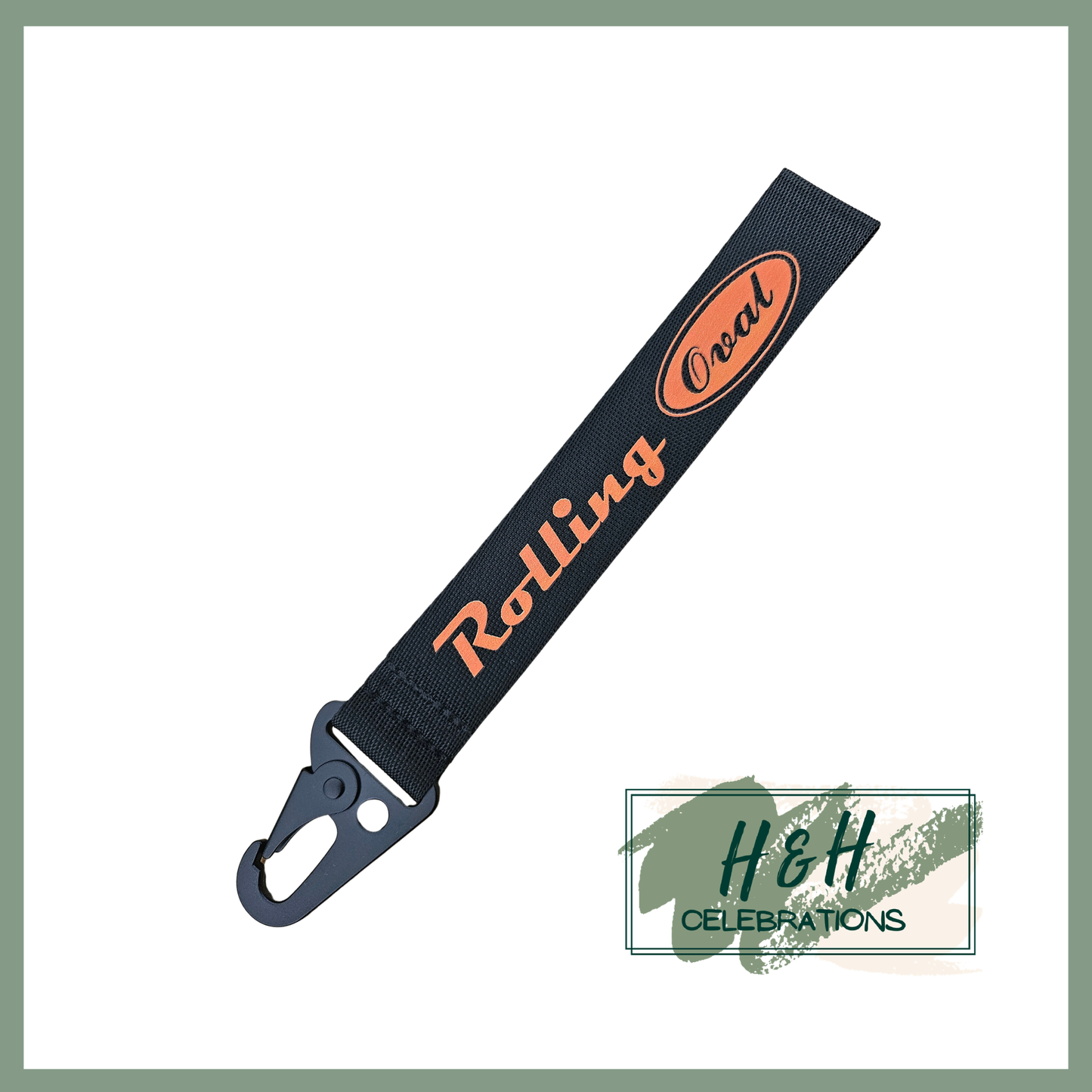 Rolling Oval Wristlet - Black