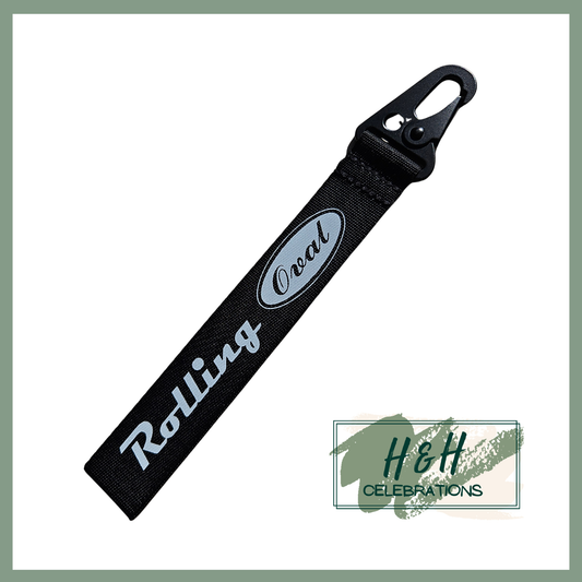 Rolling Oval Wristlet - Black