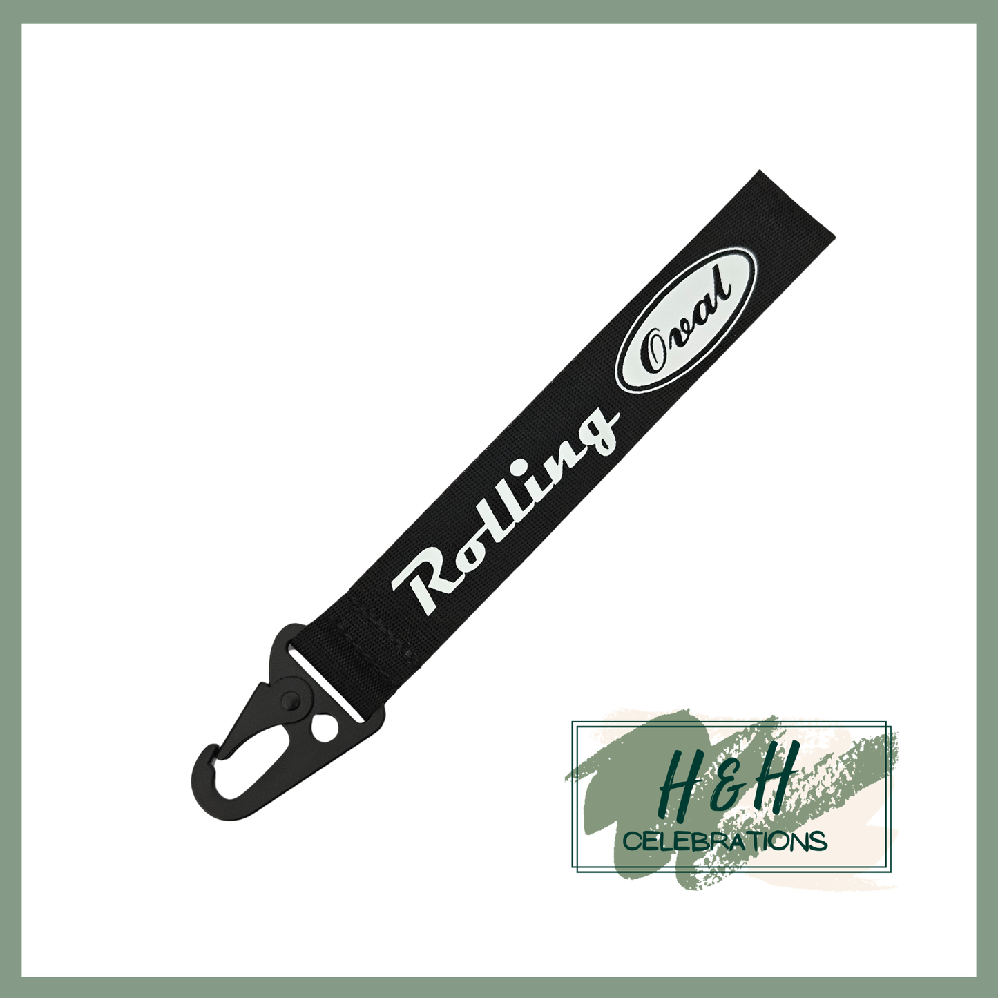 Rolling Oval Wristlet - Black