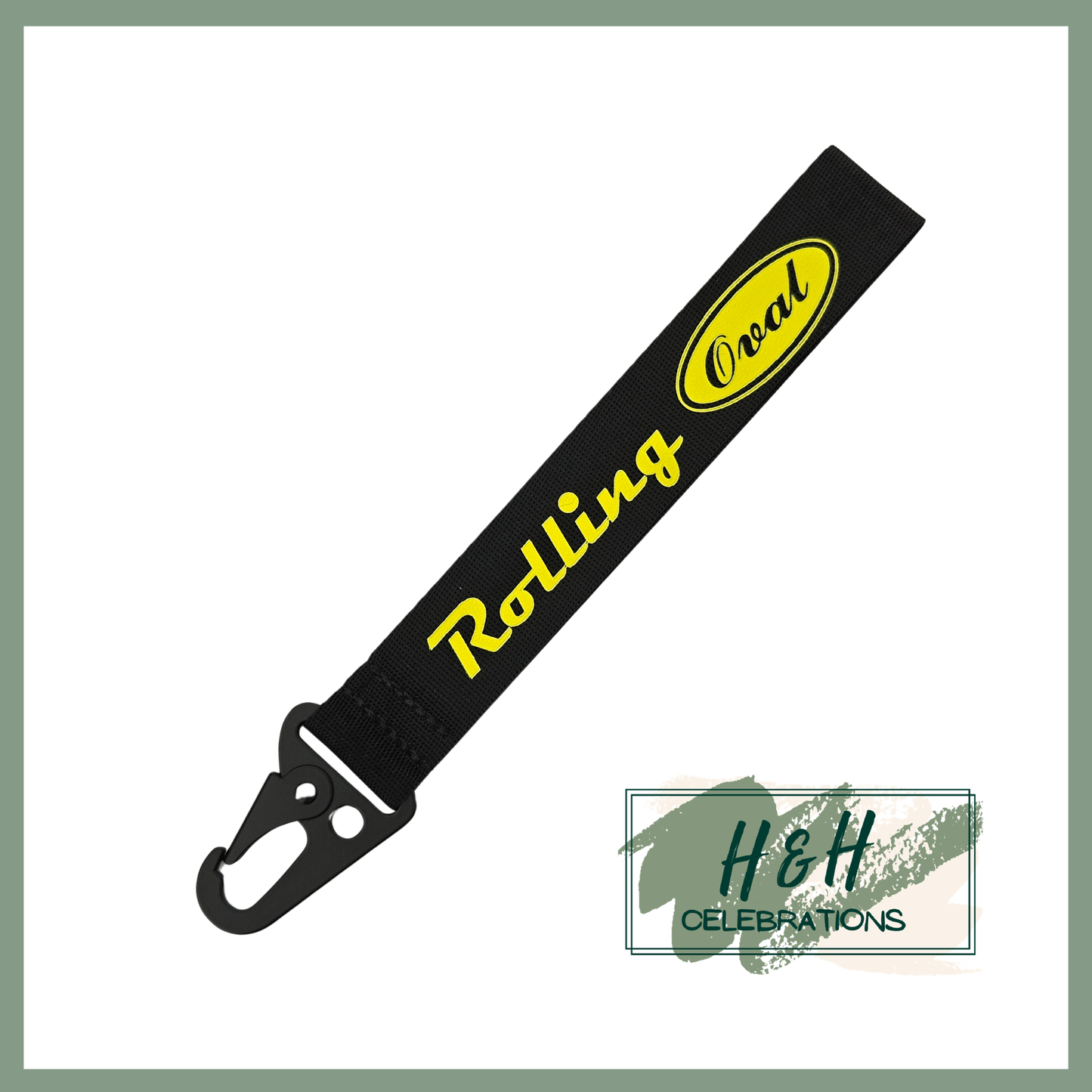 Rolling Oval Wristlet - Black