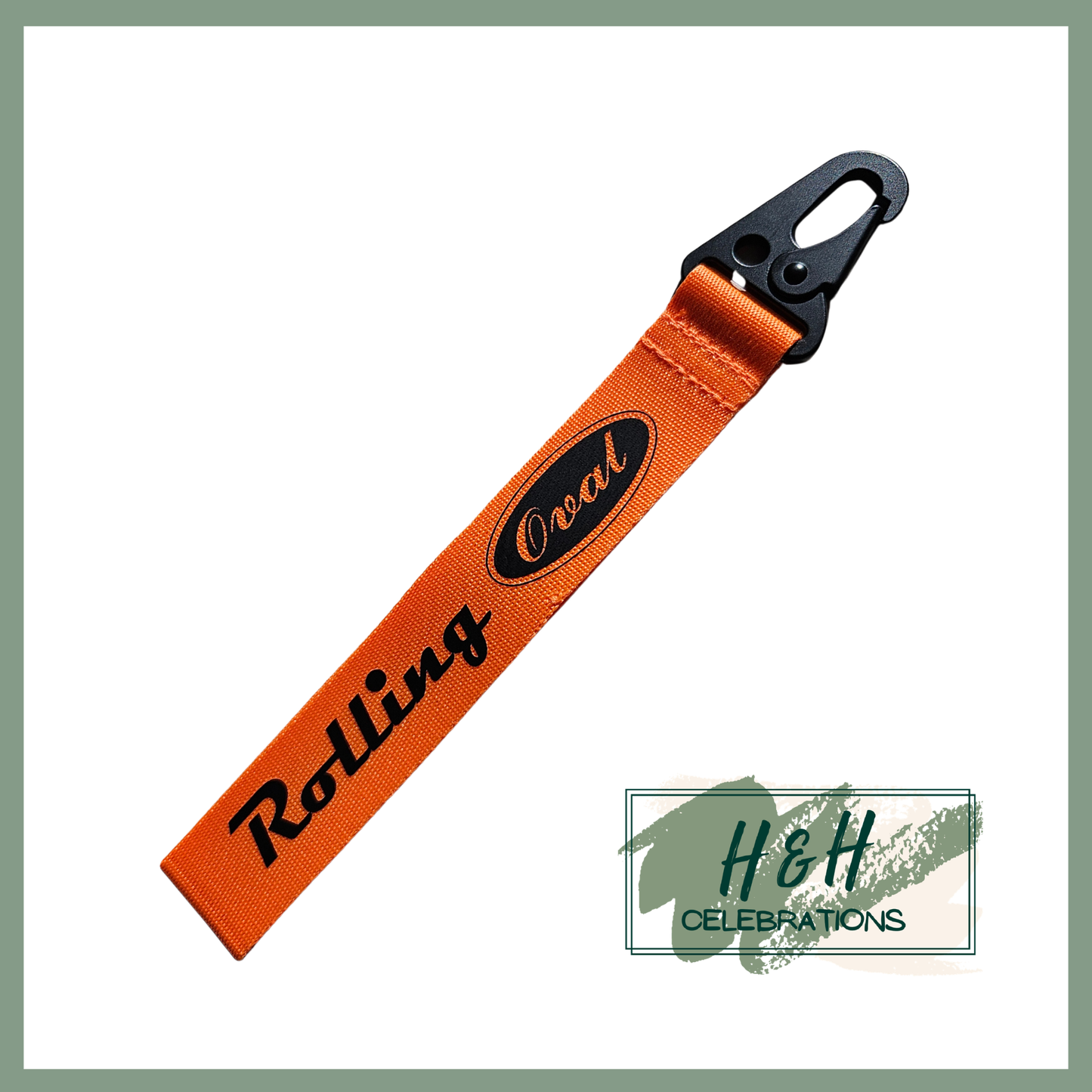 Rolling Oval Wristlet - Orange