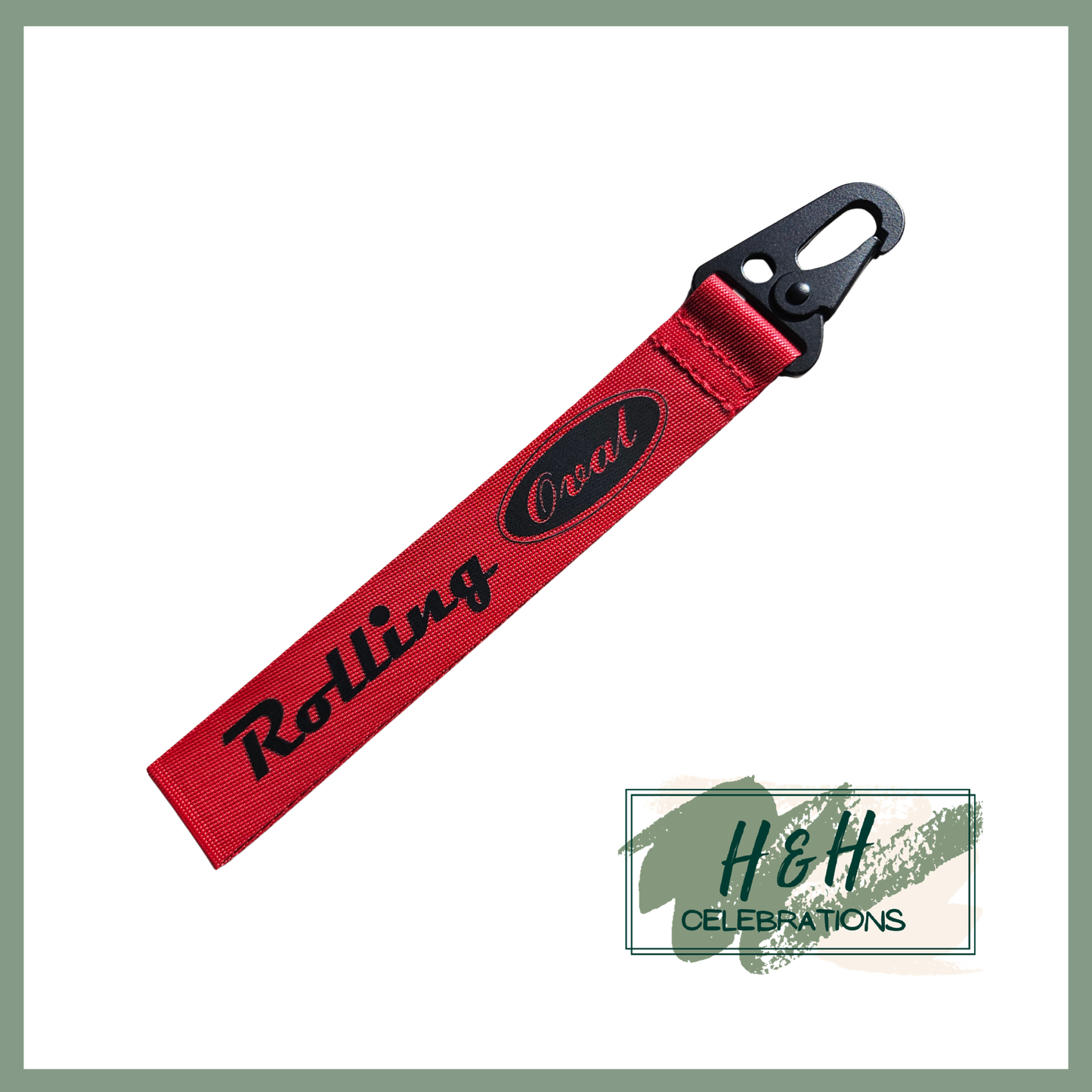 Rolling Oval Wristlet - Red