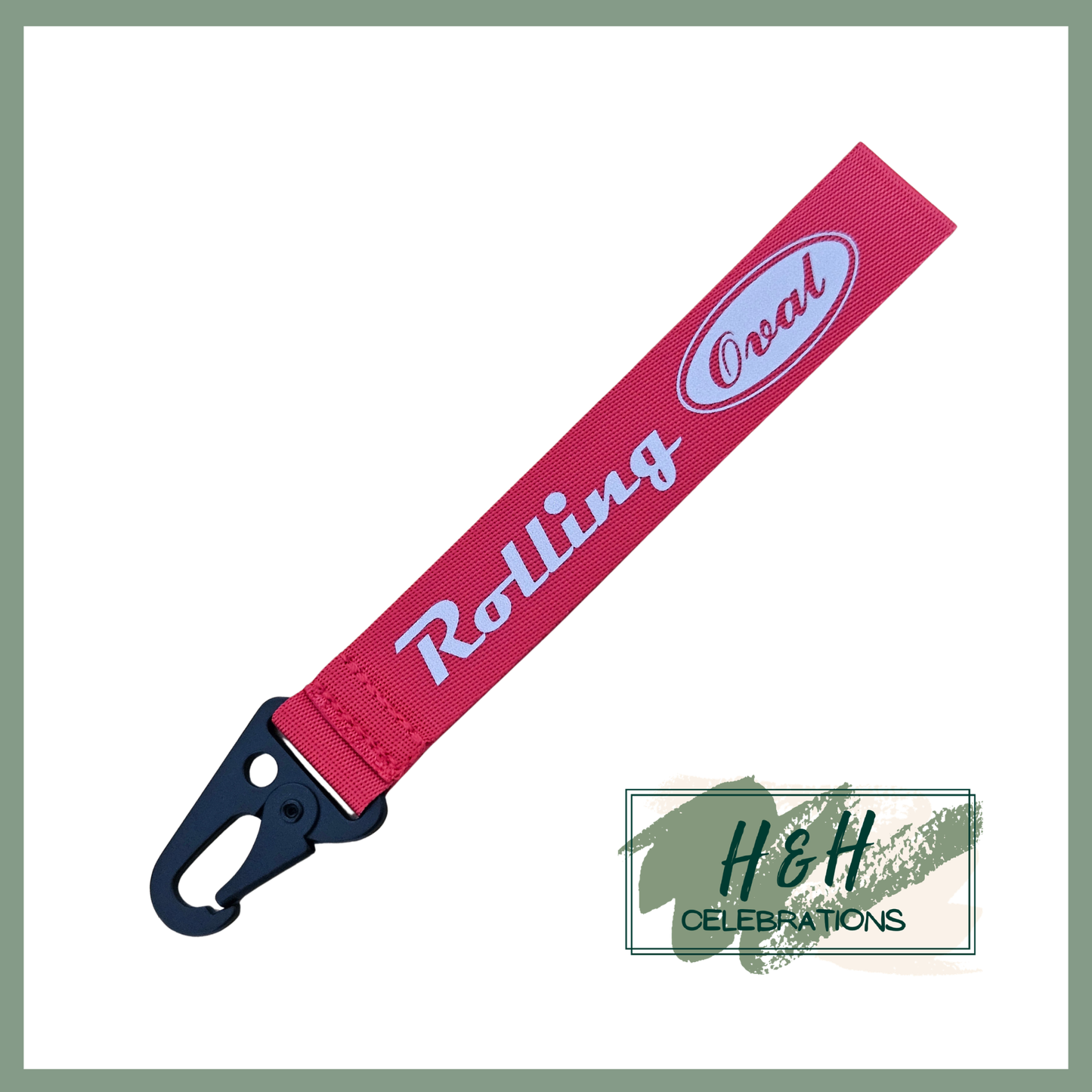 Rolling Oval Wristlet - Red