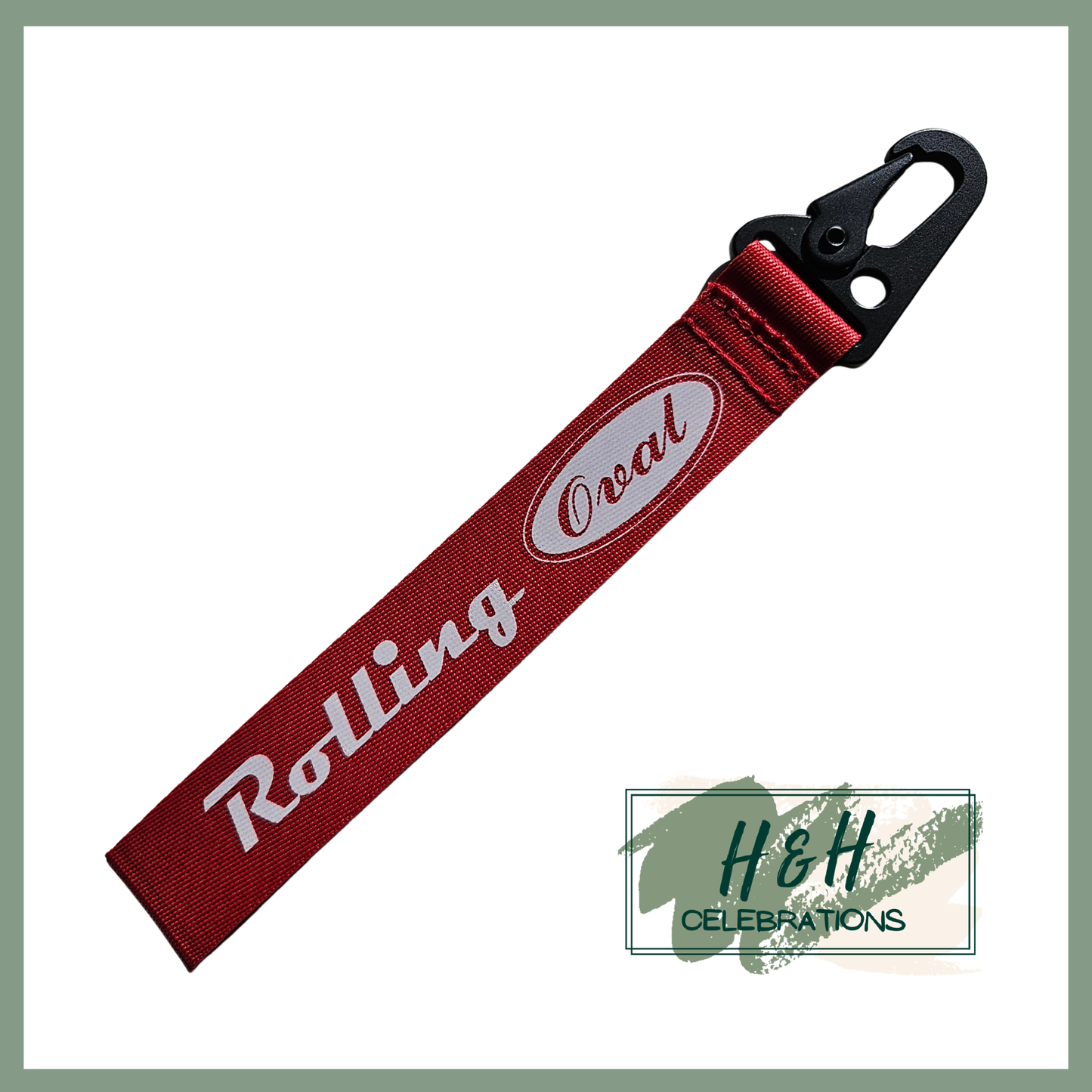Rolling Oval Wristlet - Red